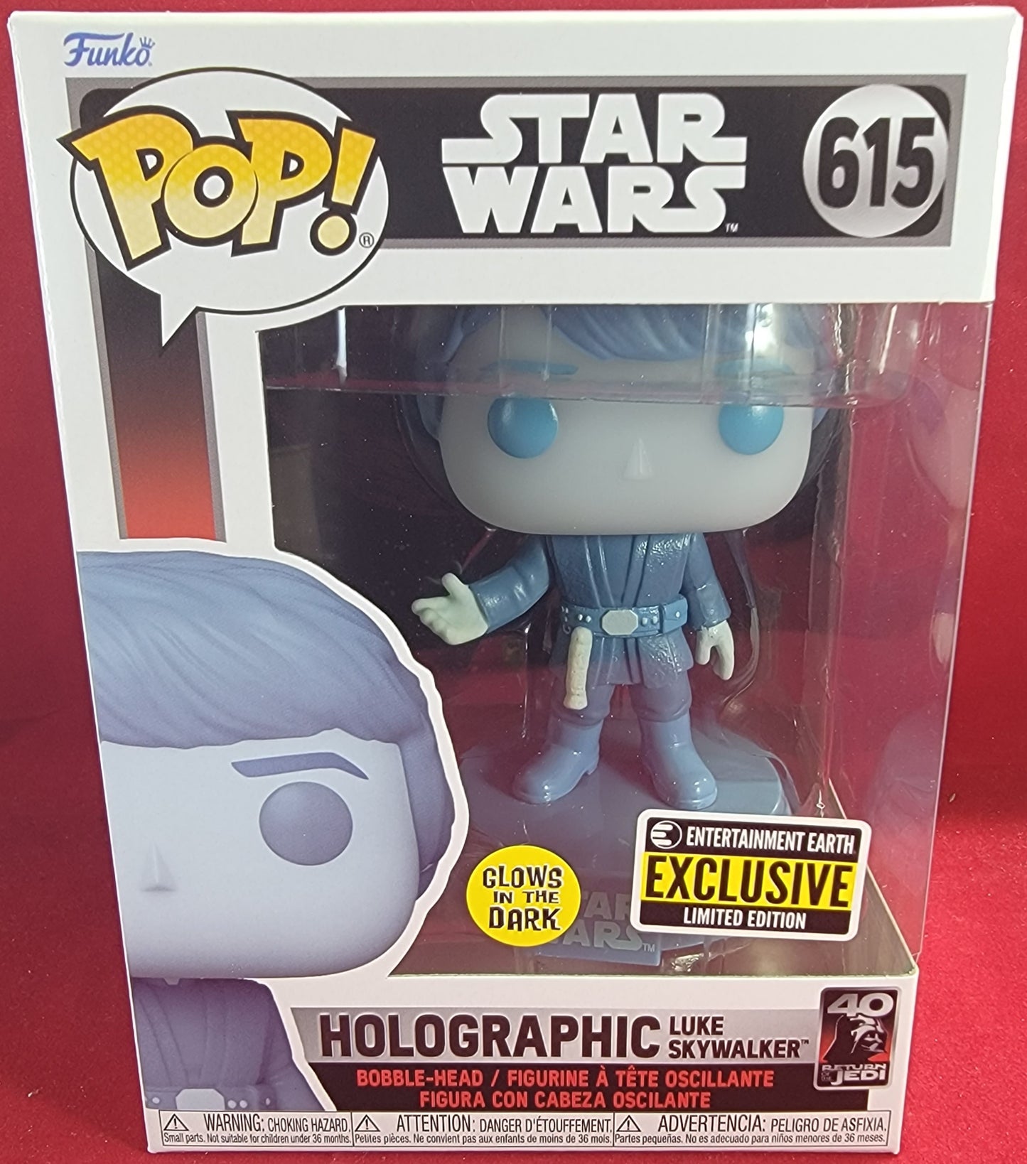 Brand new holographic Luke Skywalker entertainment earth funko # 615 (nib)