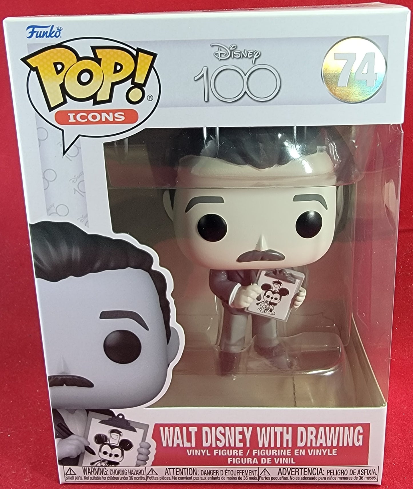 Walt disney with drawing funko # 74 (nib)