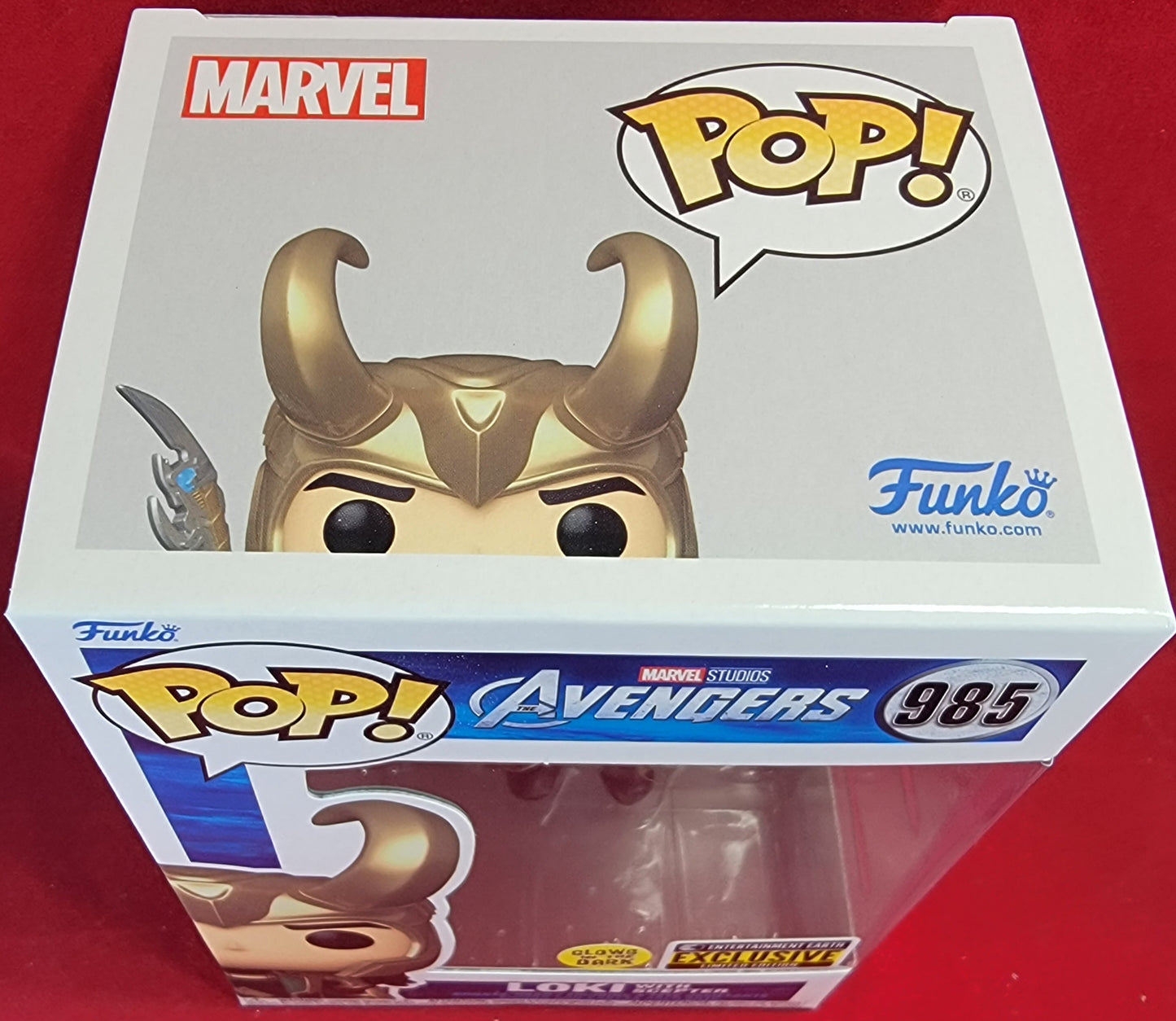 Loki with Scepter entertainment earth exclusive funko # 985 (nib)