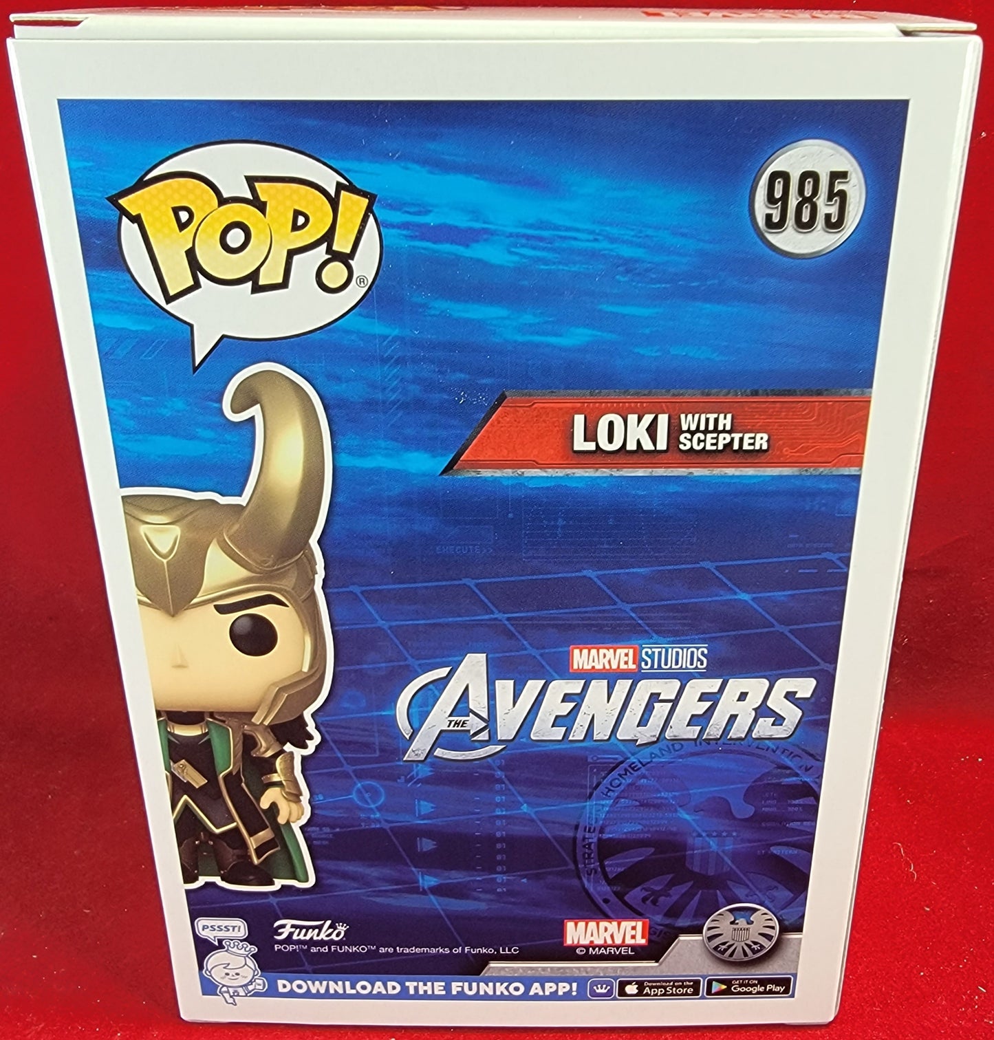 Loki with Scepter entertainment earth exclusive funko # 985 (nib)