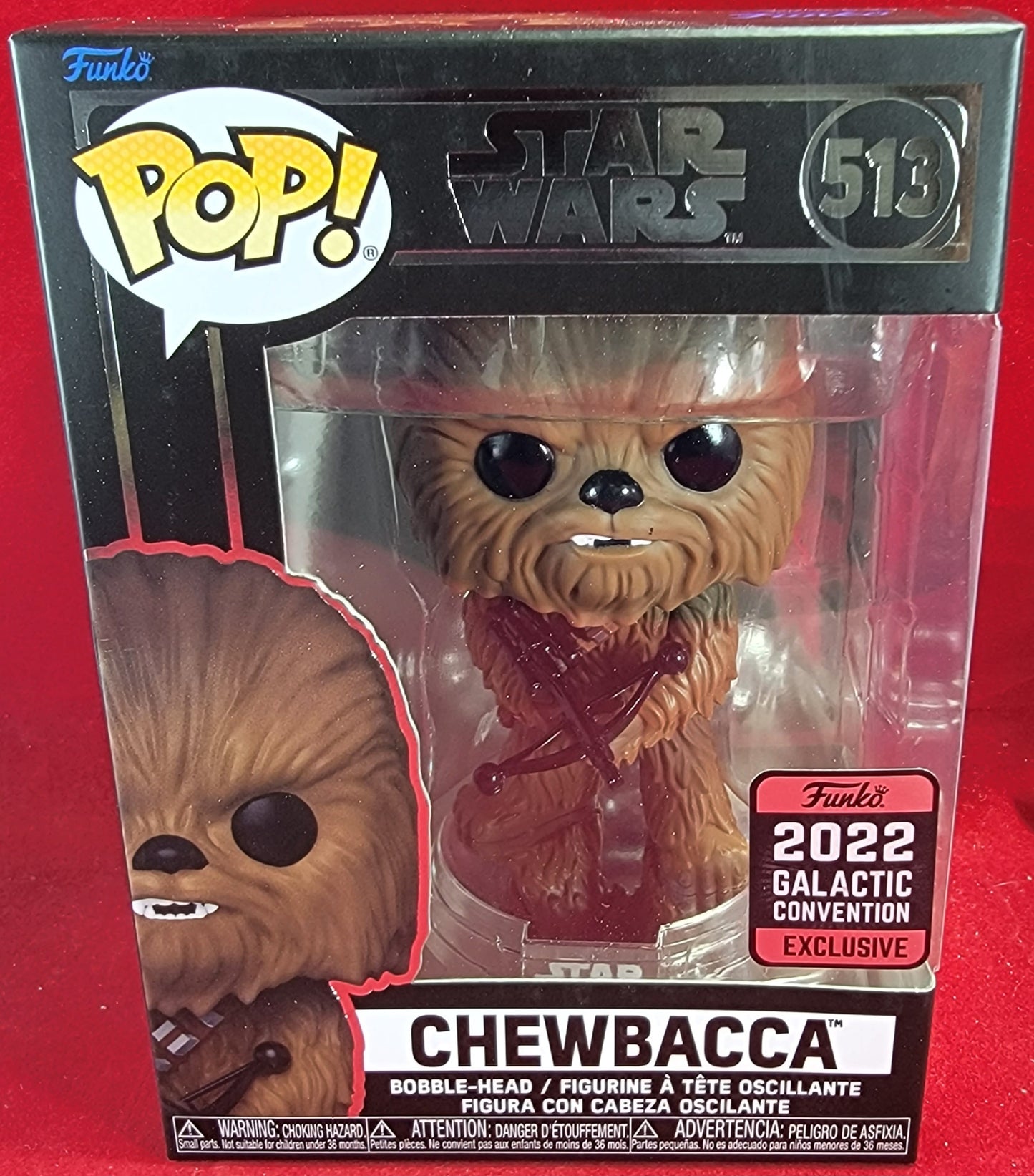 Chewbacca 2022 galactic convention exclusive funko # 513 (nib)