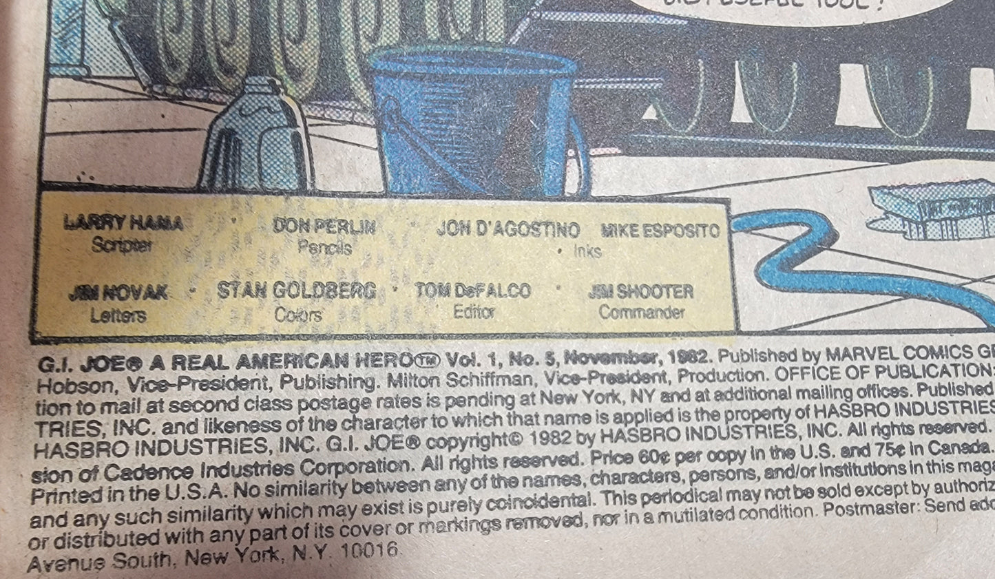 G.i.joe a real American hero comic # 5 (1982)