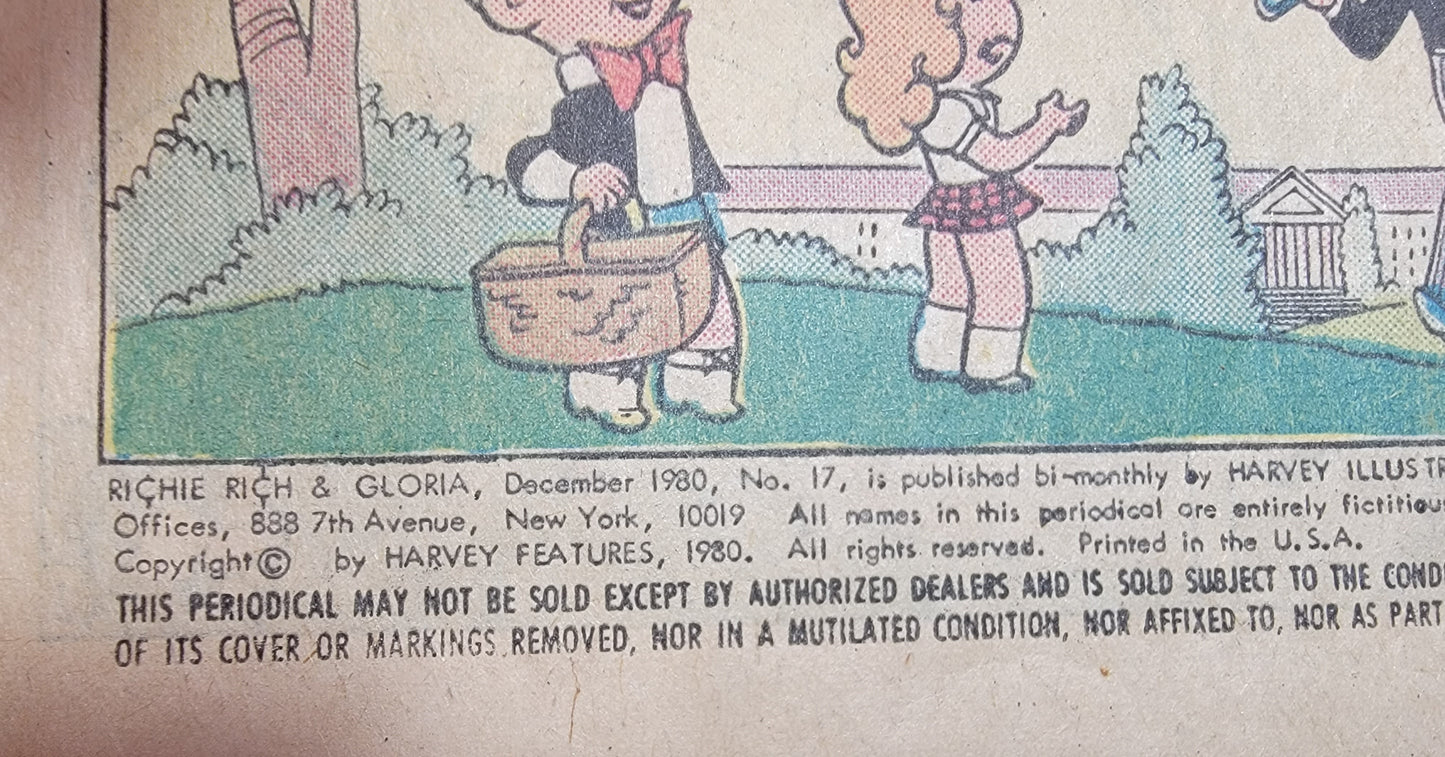 Richie rich and his best girlfriend Gloria # 17 comic (1980)
