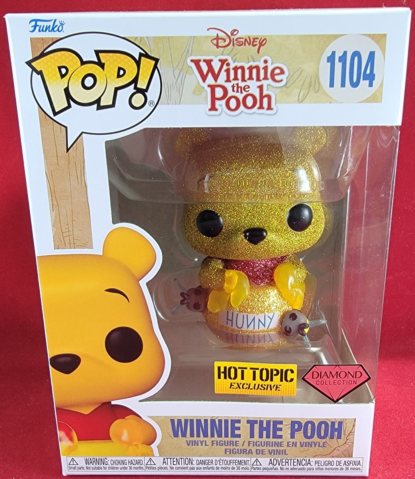 Winnie the pooh hot topic exclusive funko # 1104 (nib) with pop protector