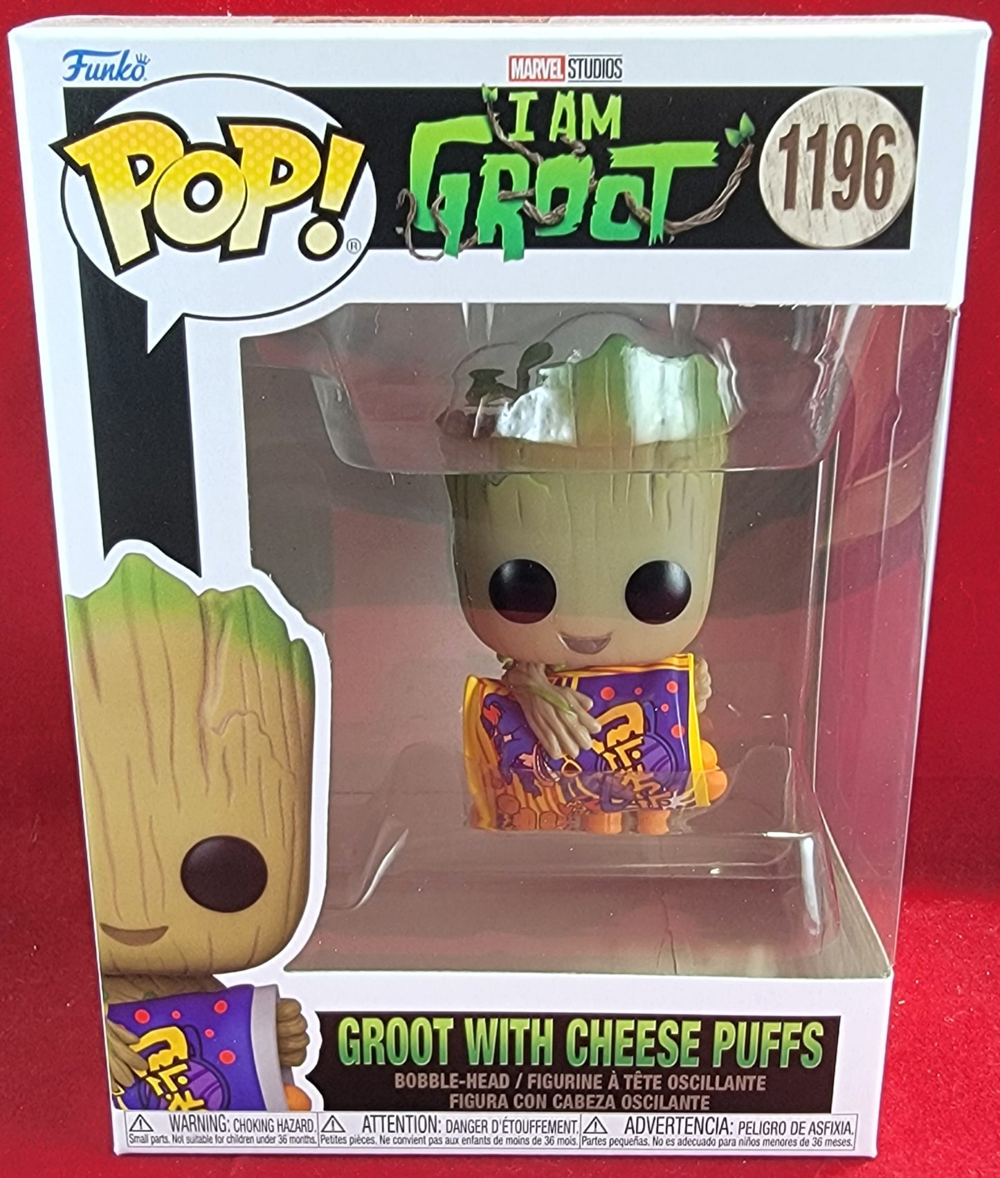 Groot with cheese puffs funko # 1196 (nib)
With pop protector