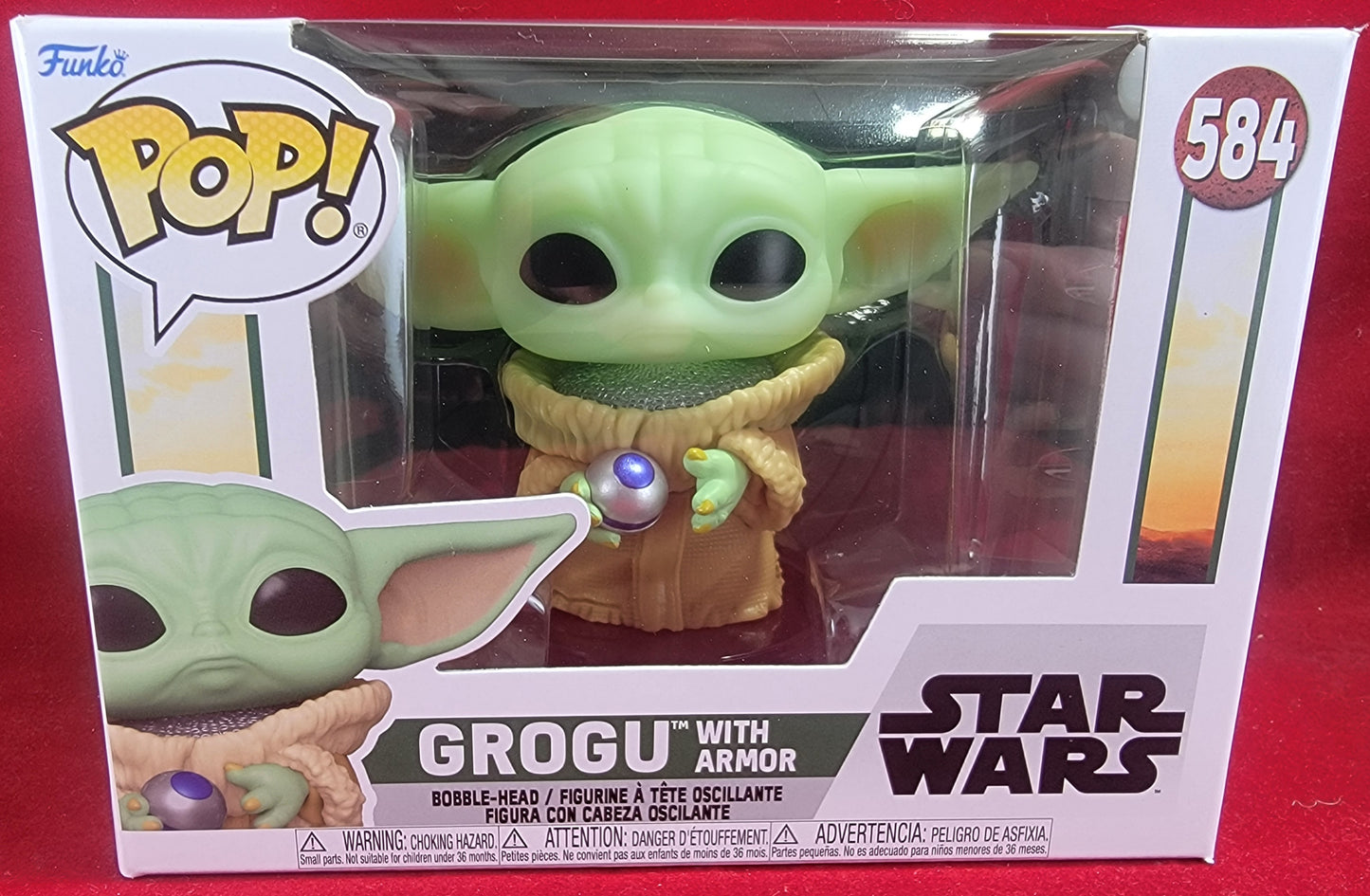 Grogu with Armor funko # 584 (nib)
With pop protector