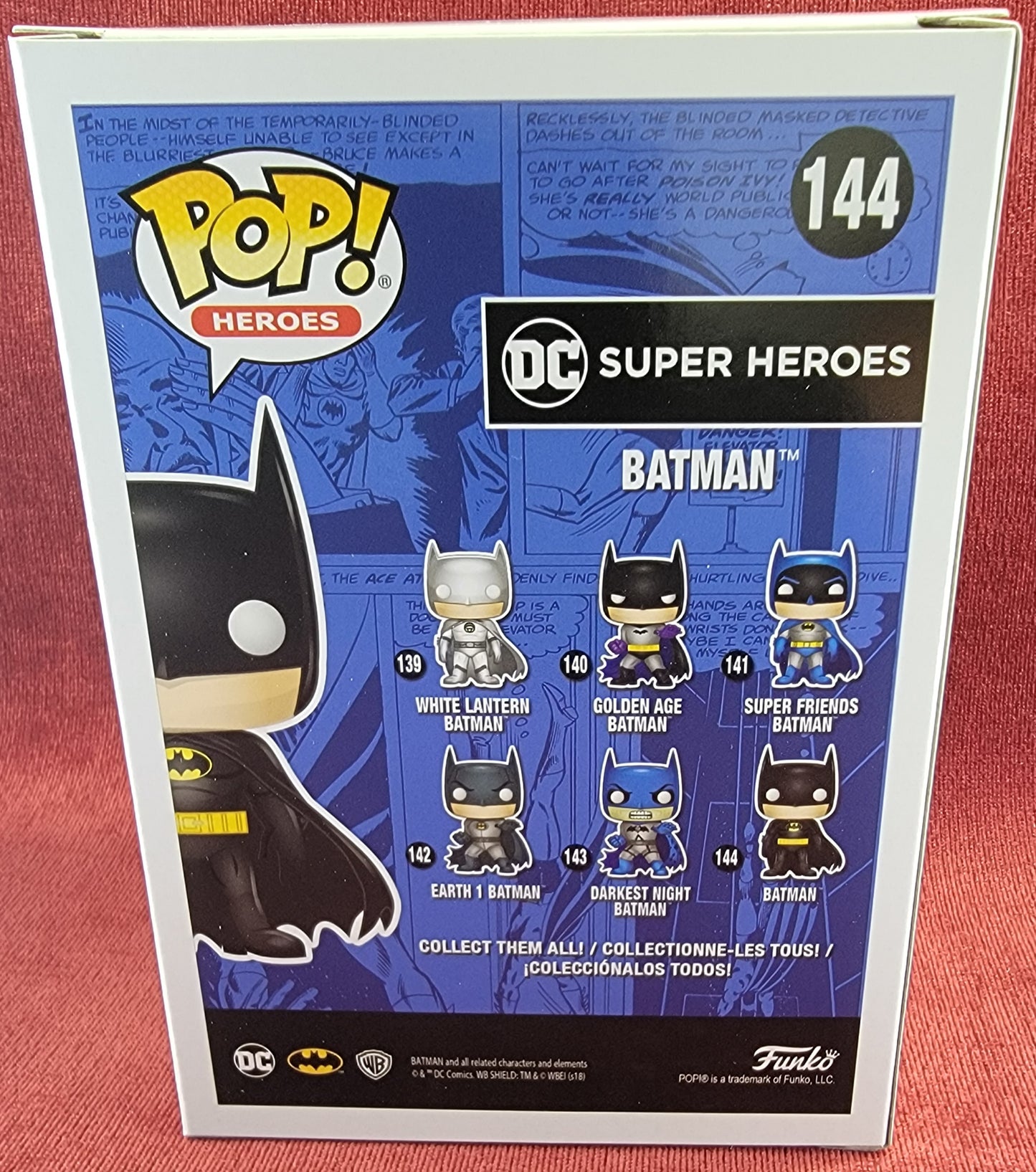 Batman funko # 144 (nib)
With pop protector