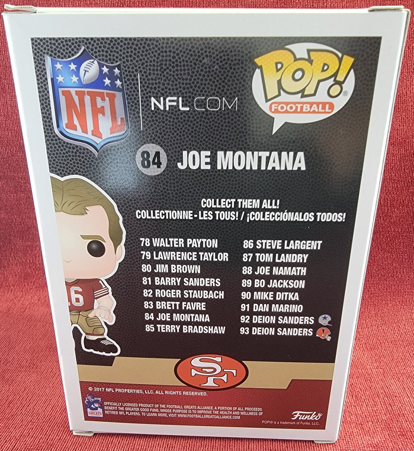 Joe montana funko # 84 (nib)
With pop protector