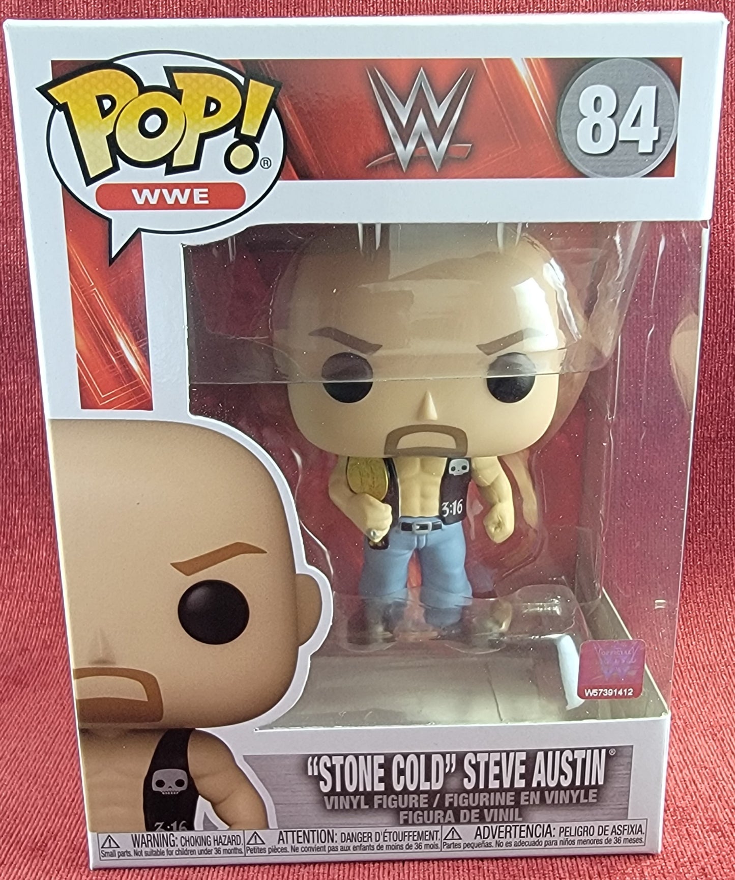 "Stone cold" Steve Austin funko # 84 (nib)
With pop protector