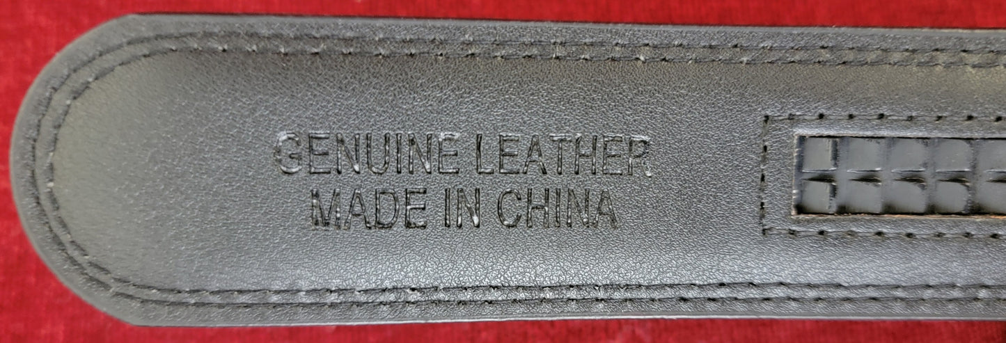 Black and gold ratchet belt