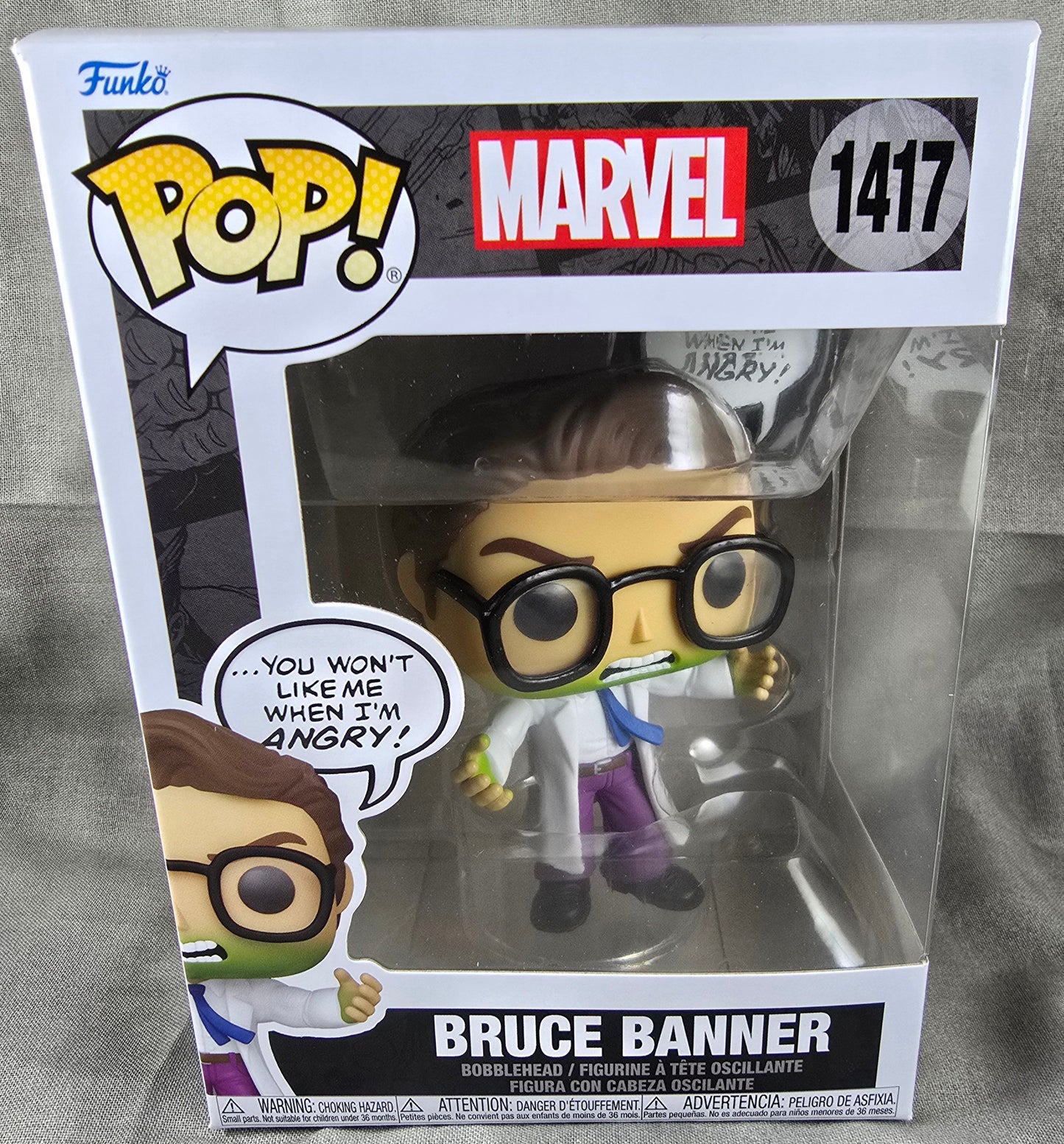 Bruce Banner Funko # 1417 (Nib) With Pop Protector