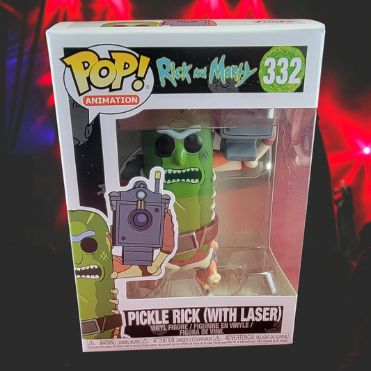 Pickle rick with laser funko # 332 (nib)
With pop protector