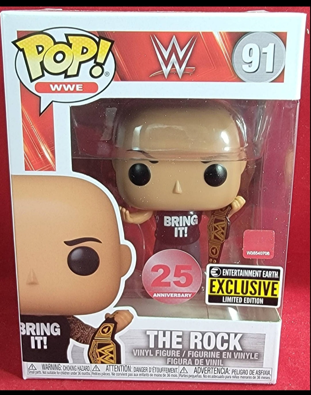 The rock entertainment earth exclusive # 91 funko (nib) with pop protector