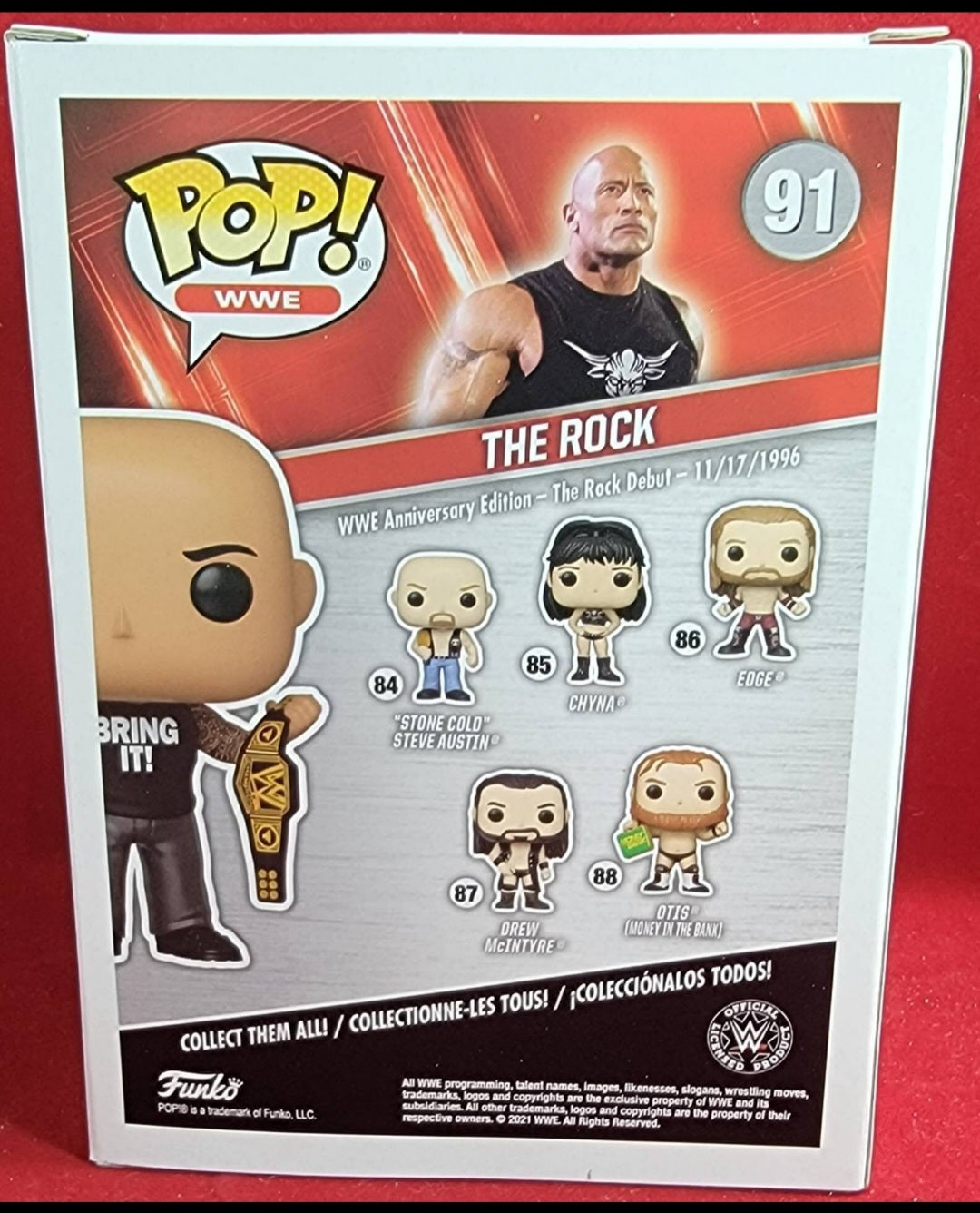 The rock entertainment earth exclusive # 91 funko (nib) with pop protector