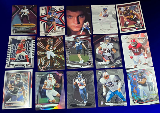 Houston Texans Past And Present Team Football Card Set of 15.
