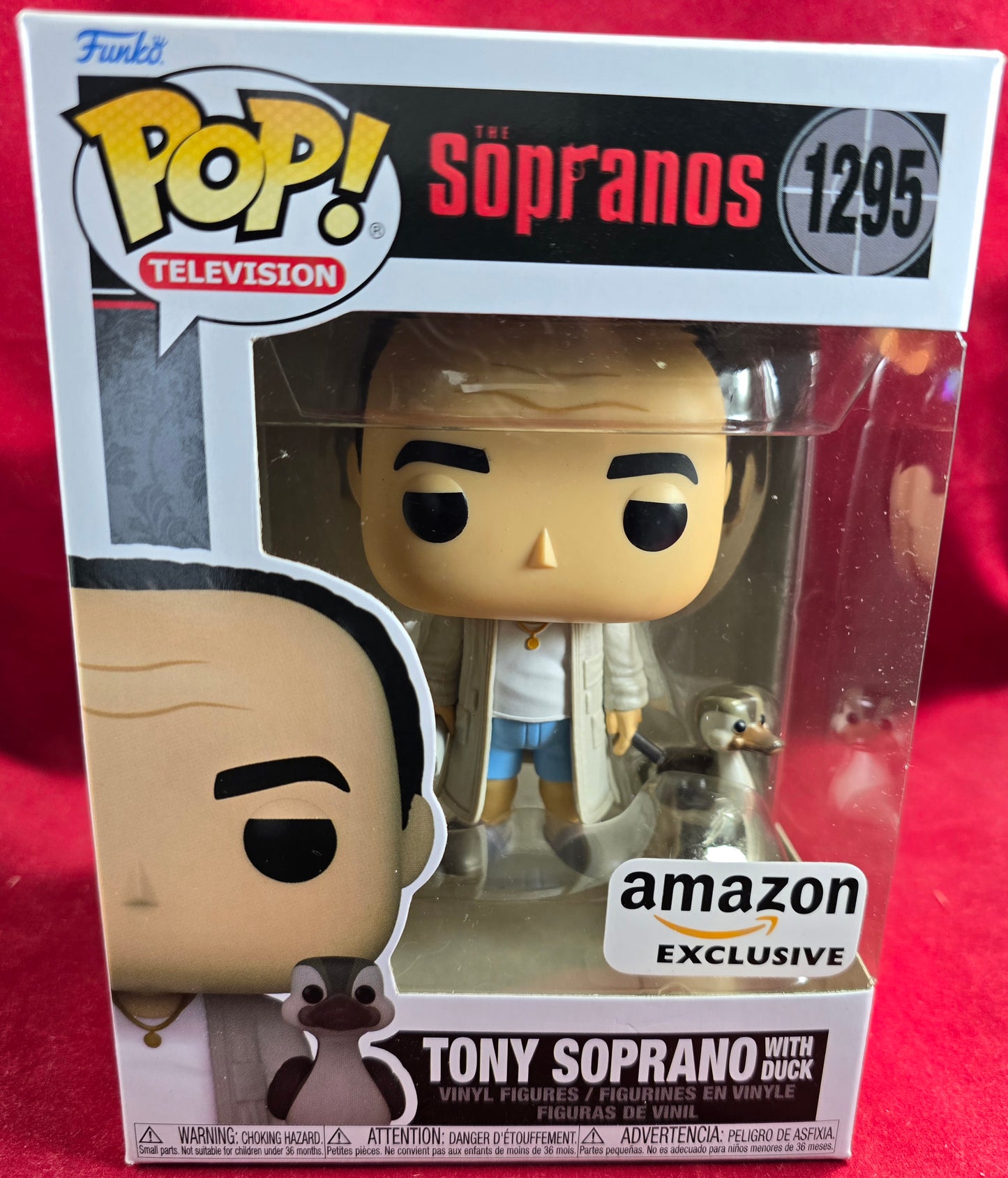 Tony Soprano with Duck Amazon exclusive funko # 1295 (nib) With pop protector