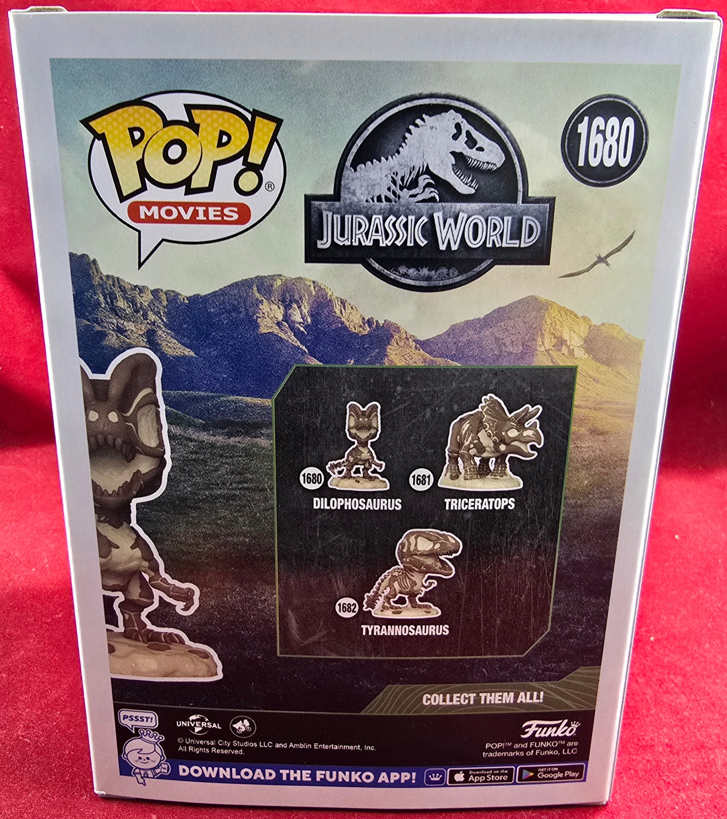Dilophosaurus funko # 1680 (nib) With pop protector