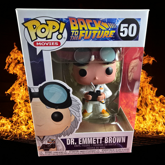 Dr. Emmett Brown funko # 50 (nib) with pop protector