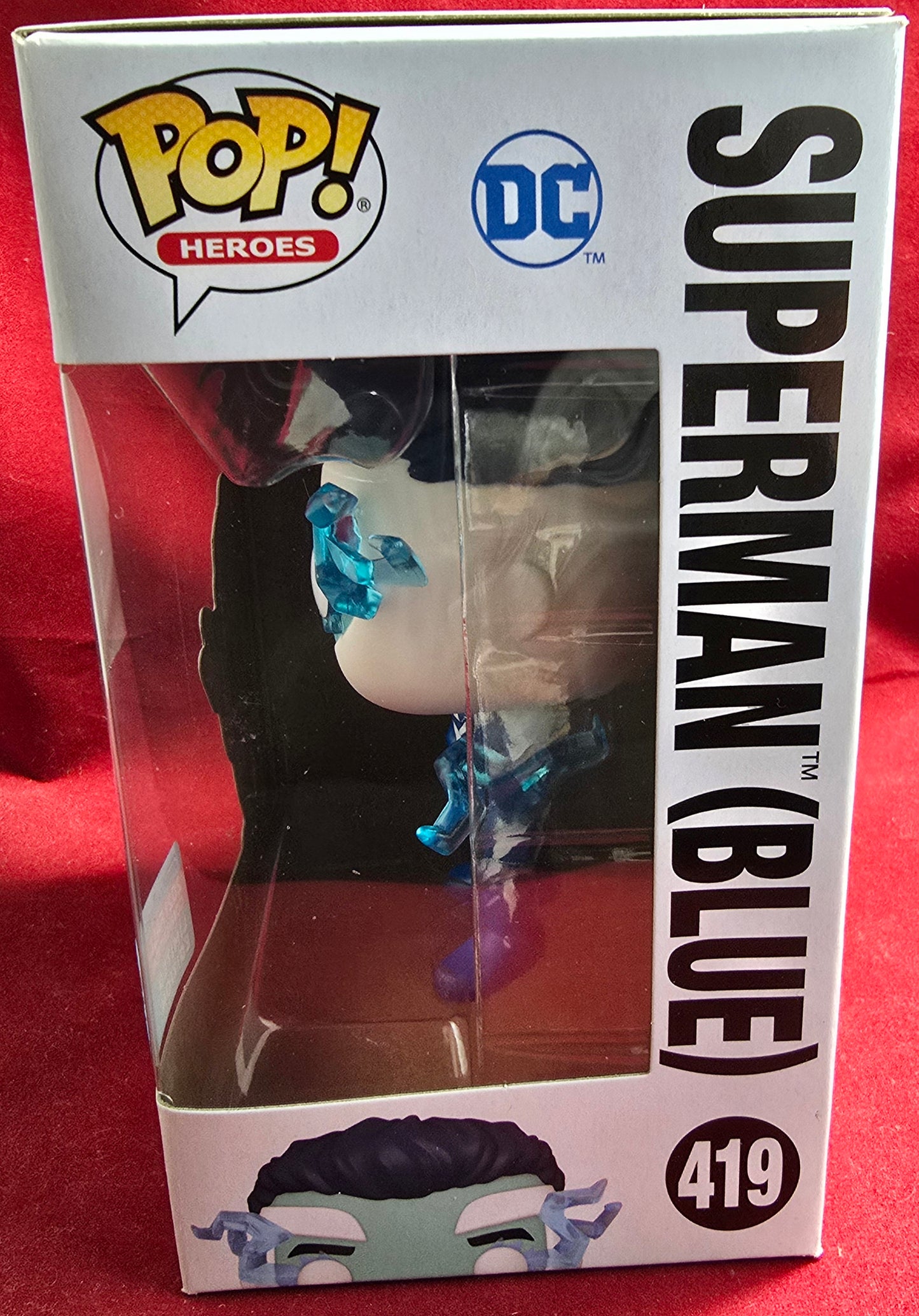 Superman (blue) 2021 fall convention funko # 419 (nib) With pop protector