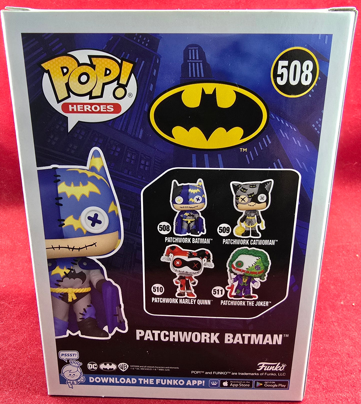Patchwork batman funko # 508 (nib) With pop protector
