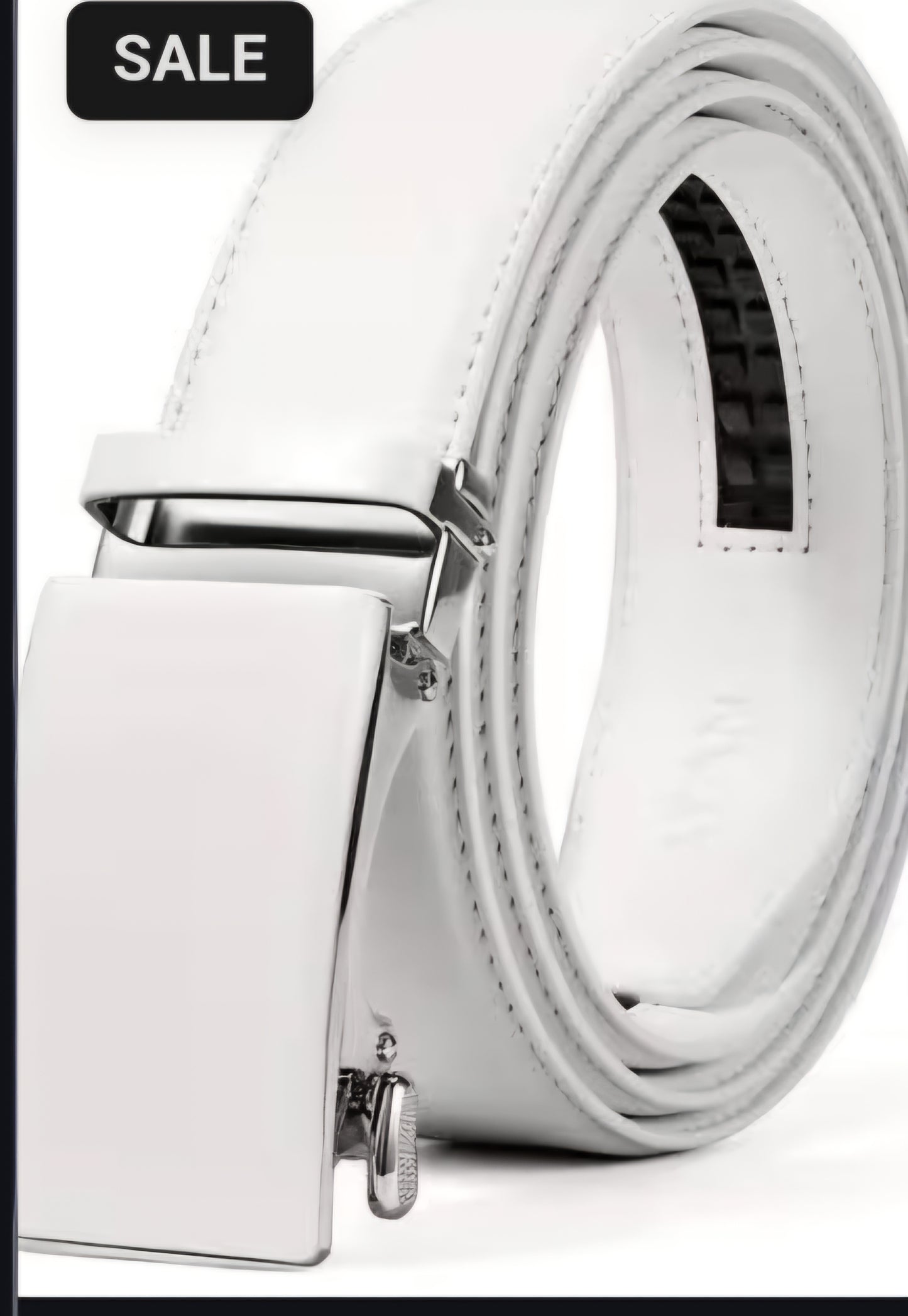 White on white rachet belt