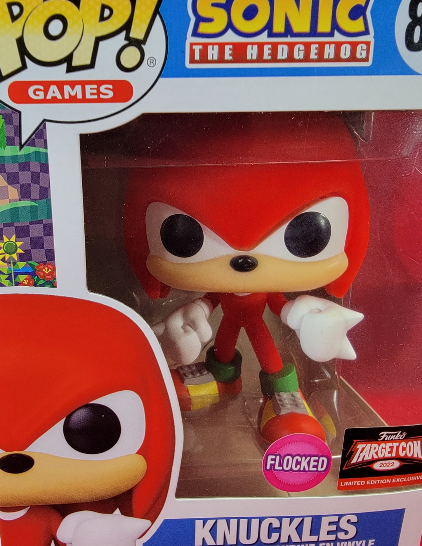Sonic knuckles flocked target con 2022 exclusive funko # 854 (nib) With pop protector