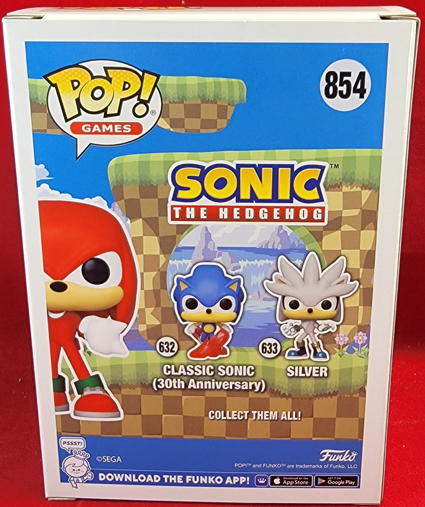 Sonic knuckles flocked target con 2022 exclusive funko # 854 (nib) With pop protector