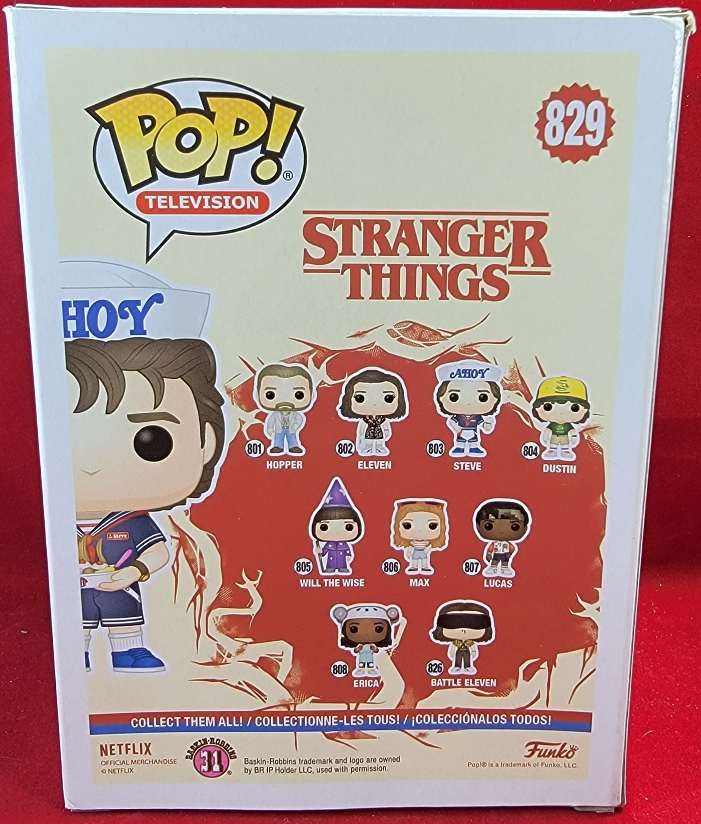 Stranger things steve baskin Robins funko # 829 (nib)