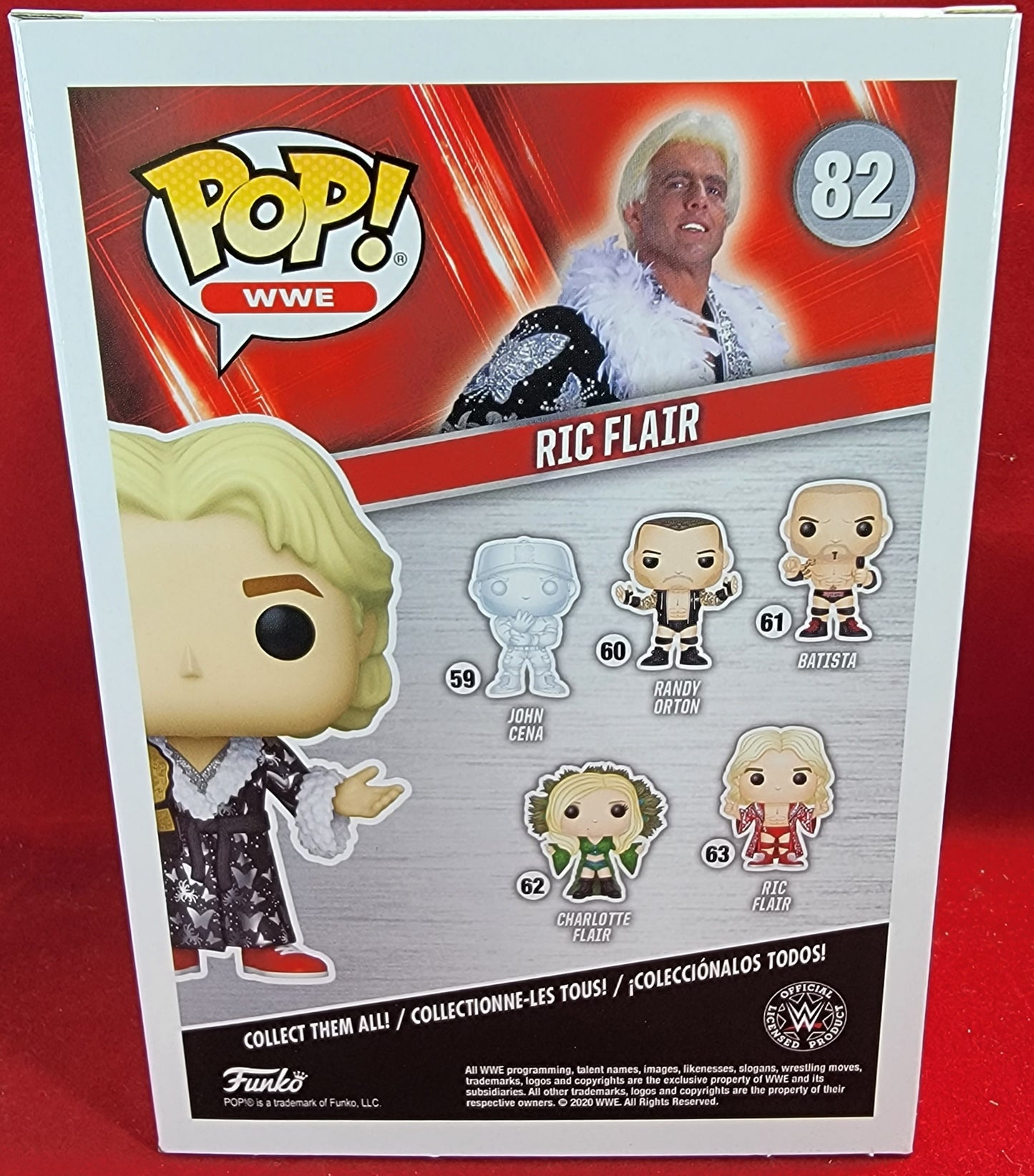 Ric flair gamestop exclusive funko # 82 (nib)
brand new diamond exclusive ric from wwe. pop has ric in black, grey, white with belt on shoulder. pop is in near perfect condition and will be shipped in a compatible pop protector.
