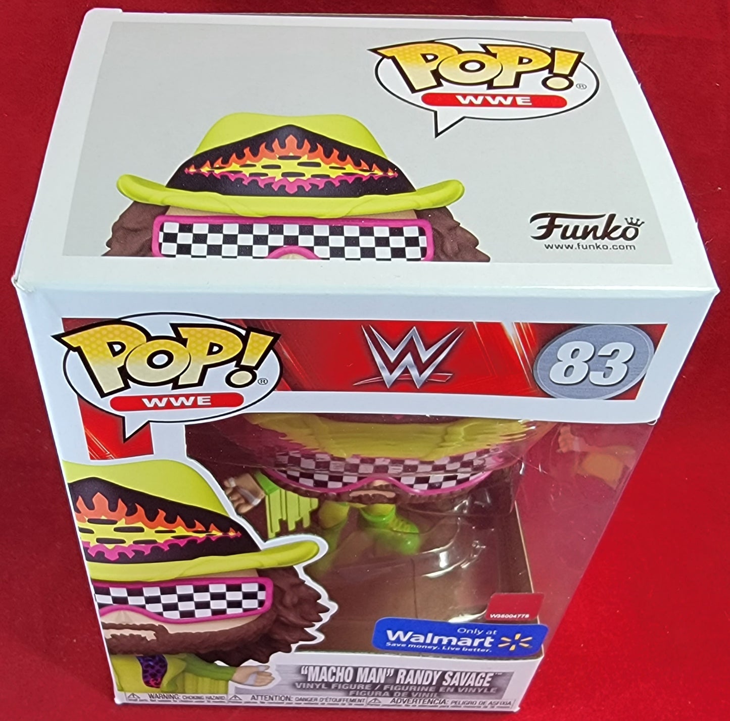 Macho man randy savage Wal-Mart exclusive funko # 83 (nib)
brand new randy savage funko pop. pop has macho man in lime green with racing flag glasses. pop has lite scratches on the plastic and will be shipped in a compatible pop protector.