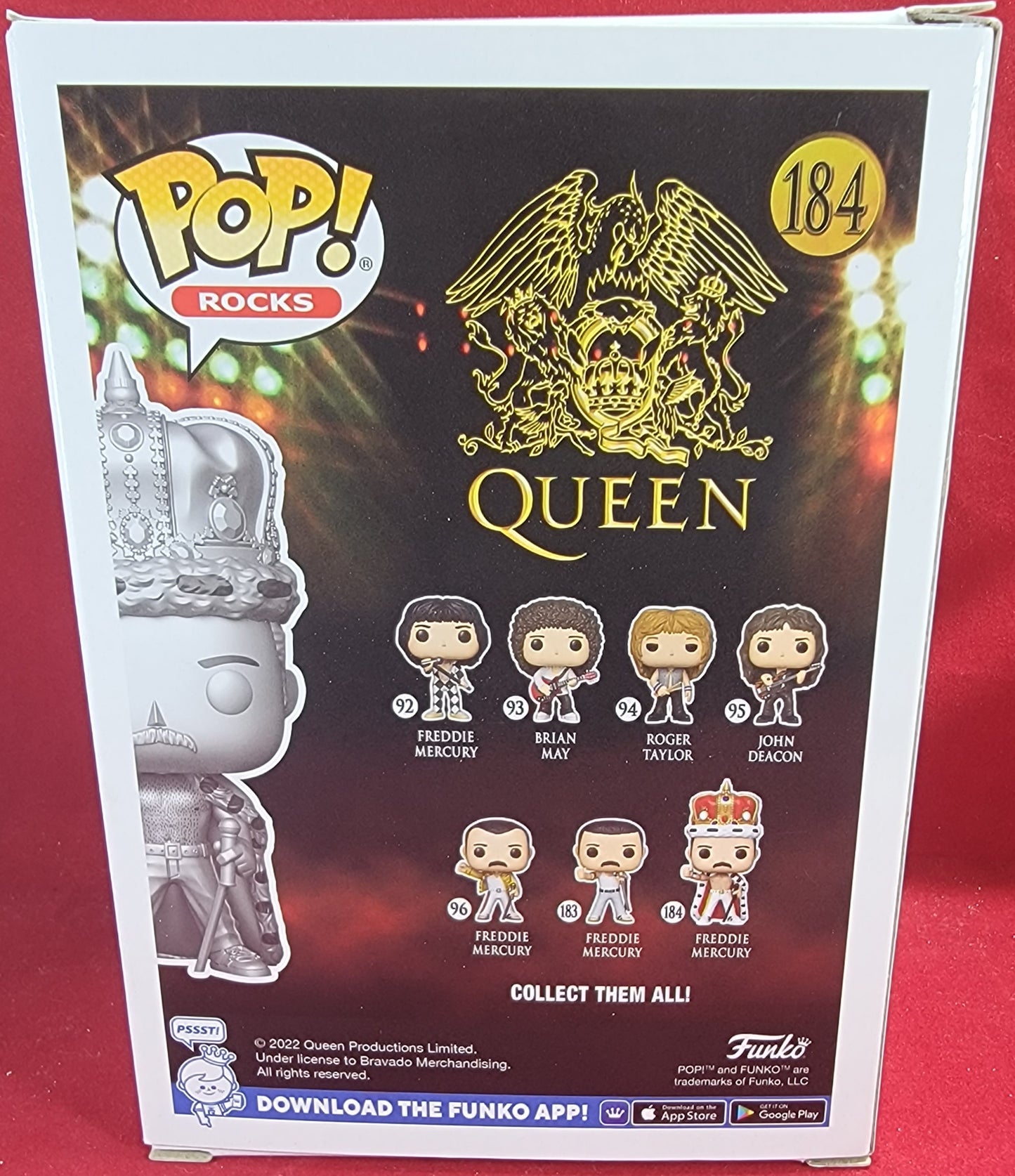 Freddie mercury hot topic exclusive funko # 184 (nib)
brand new silver metallic mercury from band queen. pop has Freddie in his king outfit covered in silver. pop has a few lite scratches on the plastic and will be shipped in a compatible pop protector.