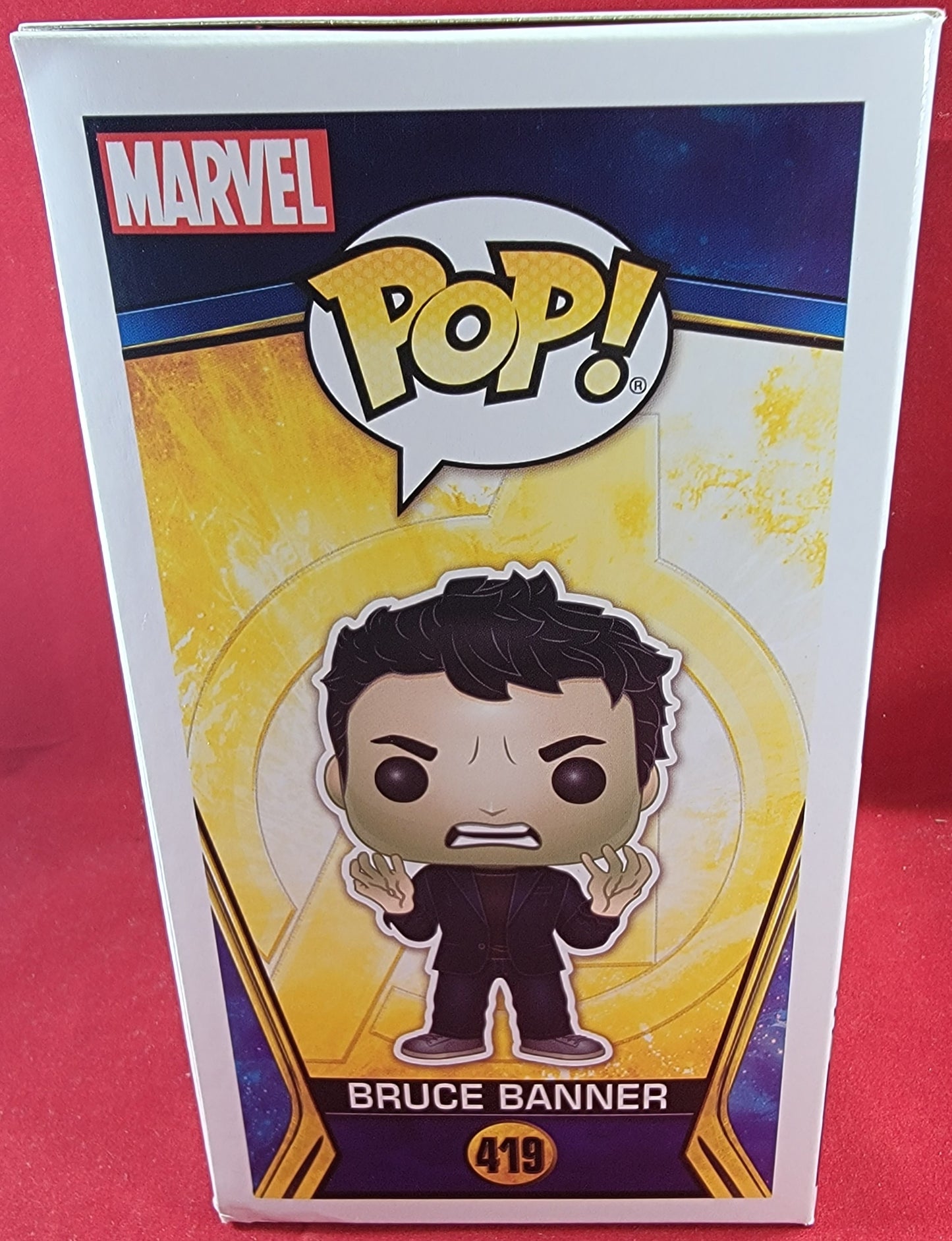 Bruce banner funko # 419 (nib)
brand new 2018 avengers infinity war Bruce banner (mark ruffalo) funko pop. pop has Bruce starting to turn into the hulk. pop has banner with lite scratches on the plastic and will be shipped in a compatible pop protector.