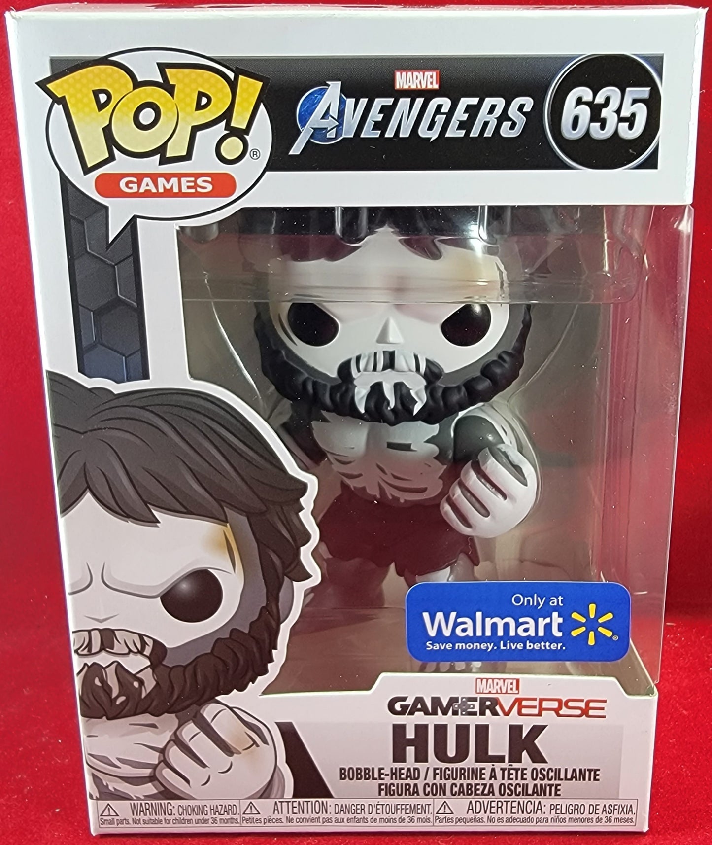 Hulk walmart exclusive funko # 635 (nib)
brand new gamerverse black and white hulk. pop has hulk with a beard painted like a skeleton. pop is near perfect and will be shipped in a compatible pop protector.