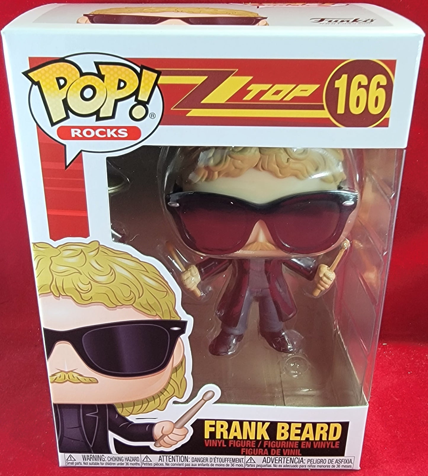 Frank beard funko # 166 (nib)
brand new drummer of zz top frank beard funko pop. pop has frank with drum sticks in hand. pop has a small zz top drum kit included. pop has a few lite scratches and will be shipped in a compatible pop protector.