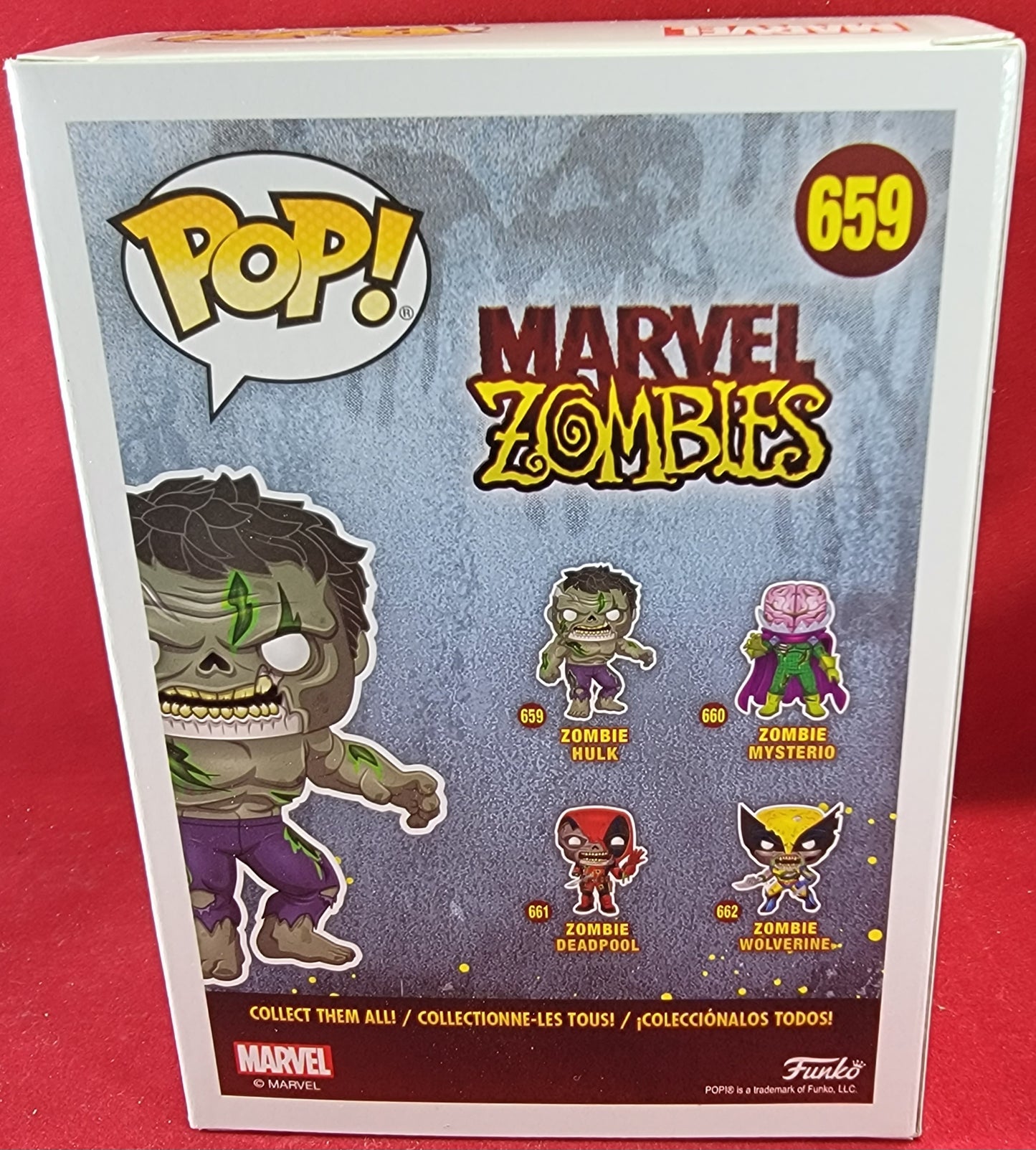 Zombie Hulk funko # 659 (nib)
brand new marvel zombies hulk funko pop. pop has Hulk in zombie form. pop has a few very lite scratches and will be shipped in a compatible pop protector.