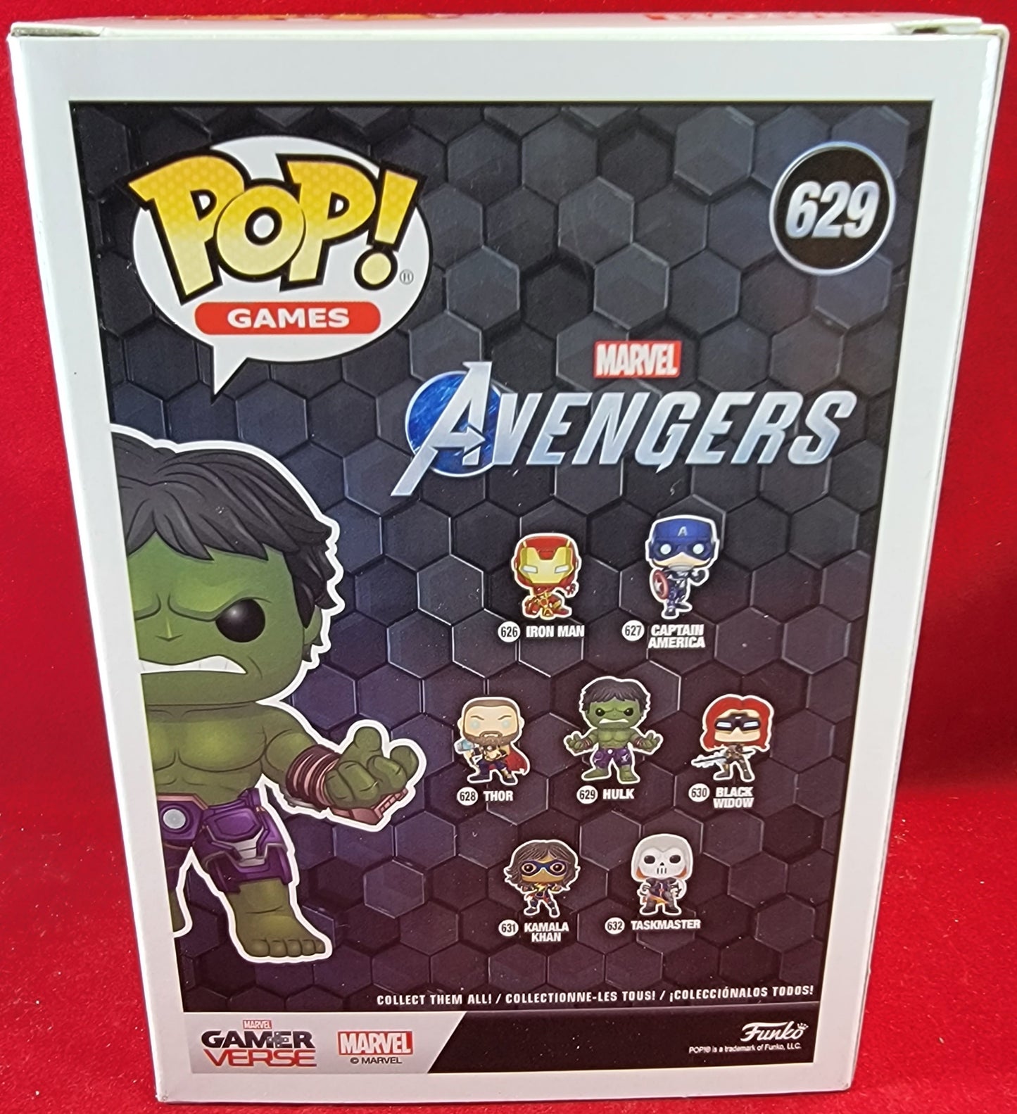 Hulk funko # 629 (nib)
brand new gamerverse marvel avengers hulk. pop has Hulk in metallic green. pop is in near perfect condition and will be shipped in a compatible pop protector.