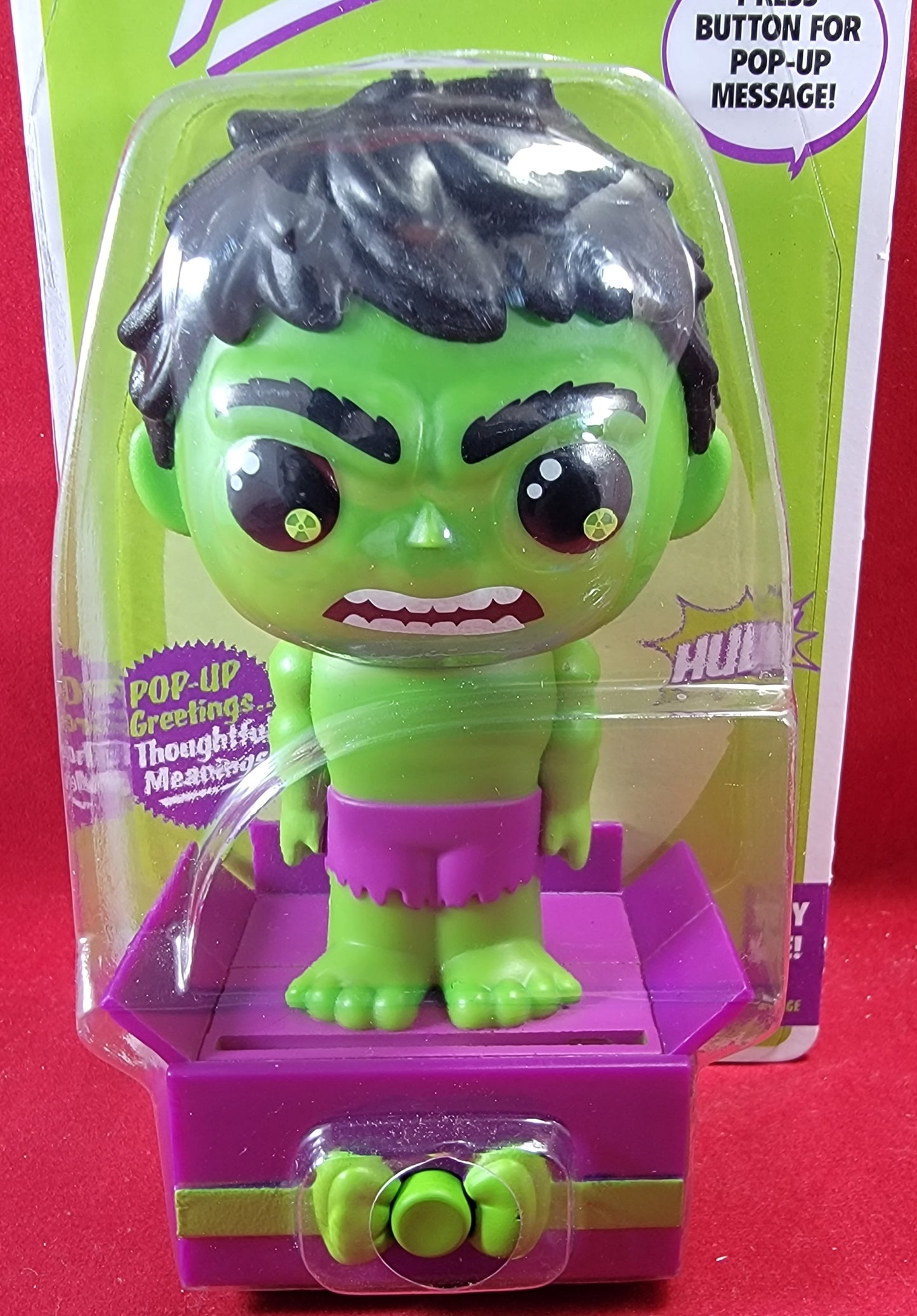 Hulk popsies 2022 (nib)
brand new Marvel popsie. popsie is 5 inches tall and 6 inches when the sign is extended. sign saids "I think you're smashing". package is sealed with only slight imperfections.