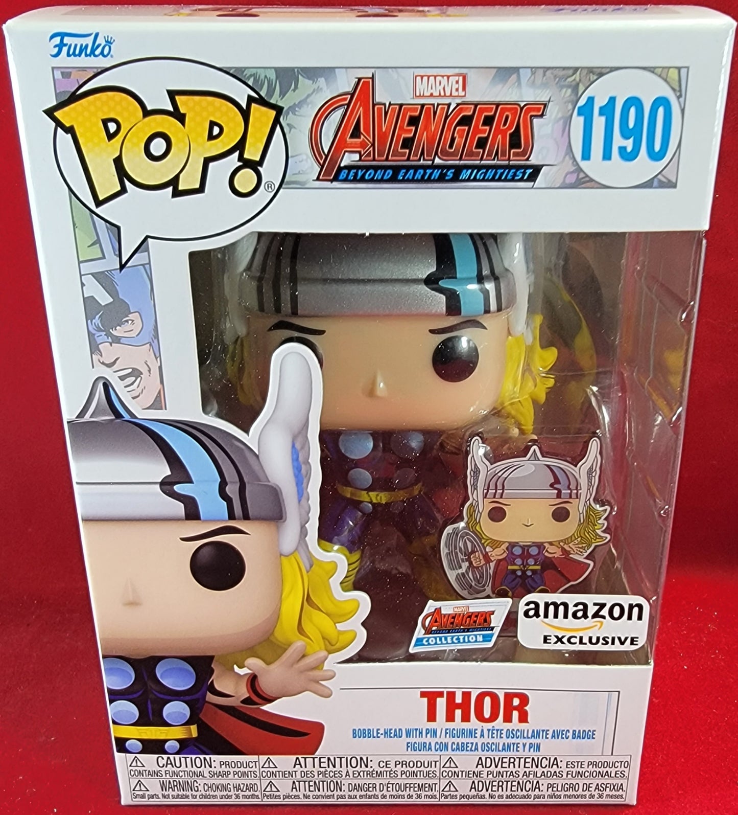 Thor amazon Exclusive funko # 1190 (nib)
brand new Marvel avengers beyond earth's mightiest. pop has thor and pin in comic book form. pop is in near perfect condition and will be shipped in a compatible pop protector.