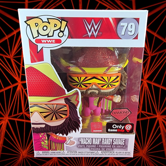 Macho man gamestop exclusive funko # 79 (nib)
brand new diamond exclusive randy savage. pop has the macho man in pink, green, red and yellow covered in glitter. pop has some lite scratches on the plastic and will be shipped in a compatible pop protector.