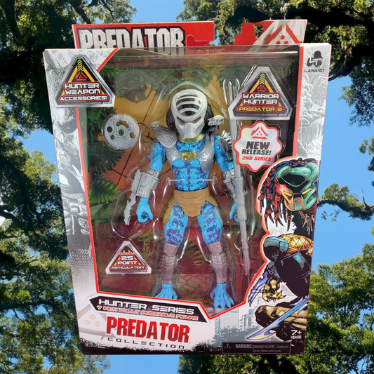 7 inch warrior hunter predator (nib) Brand new fully poseable Wal-Mart exclusive jungle hunter predator. 25 point articulation figure from lanard. Excellent condition.