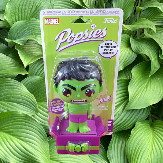 Hulk popsies 2022 (nib)
brand new Marvel popsie. popsie is 5 inches tall and 6 inches when the sign is extended. sign saids "I think you're smashing". package is sealed with only slight imperfections.