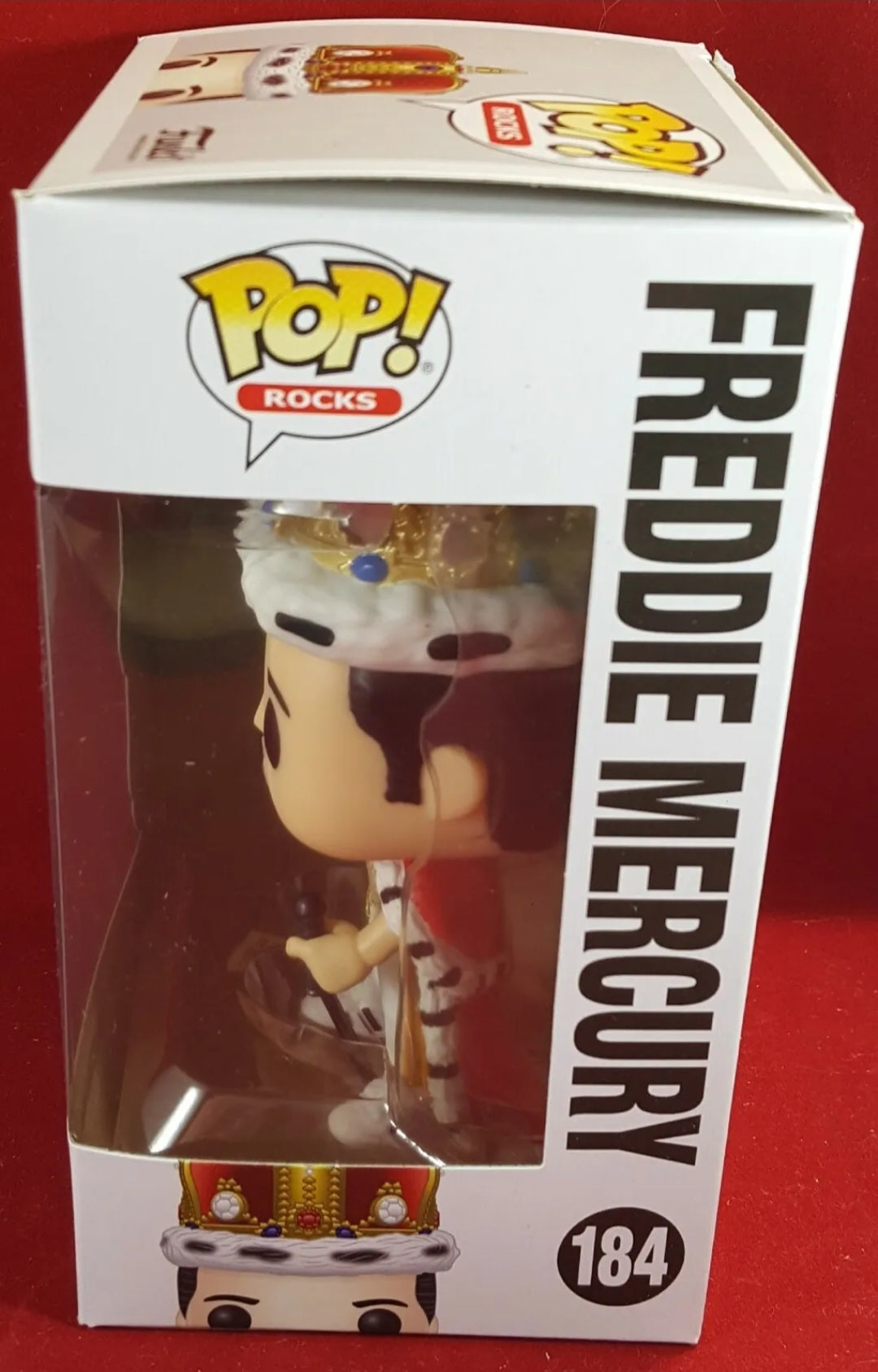 Freddie mercury as king # 184 funko (nib)
Freddie mercury of queen in his king costume. Pop is in near perfect condition. Item will be shipped in a compatible pop protector.