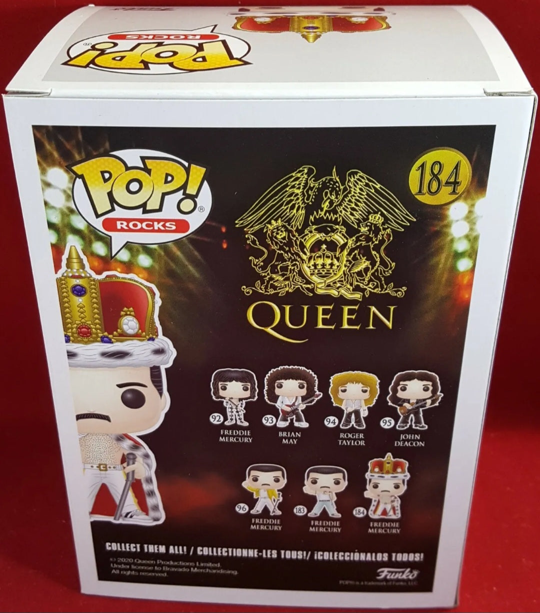 Freddie mercury as king # 184 funko (nib)
Freddie mercury of queen in his king costume. Pop is in near perfect condition. Item will be shipped in a compatible pop protector.