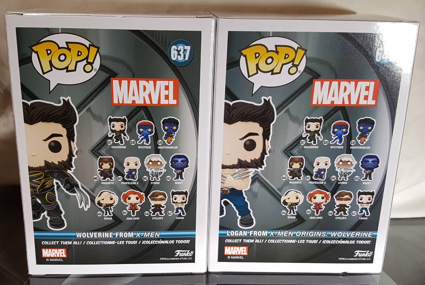 Wolverine Logan funko set # 637 and # 647 from Marvel