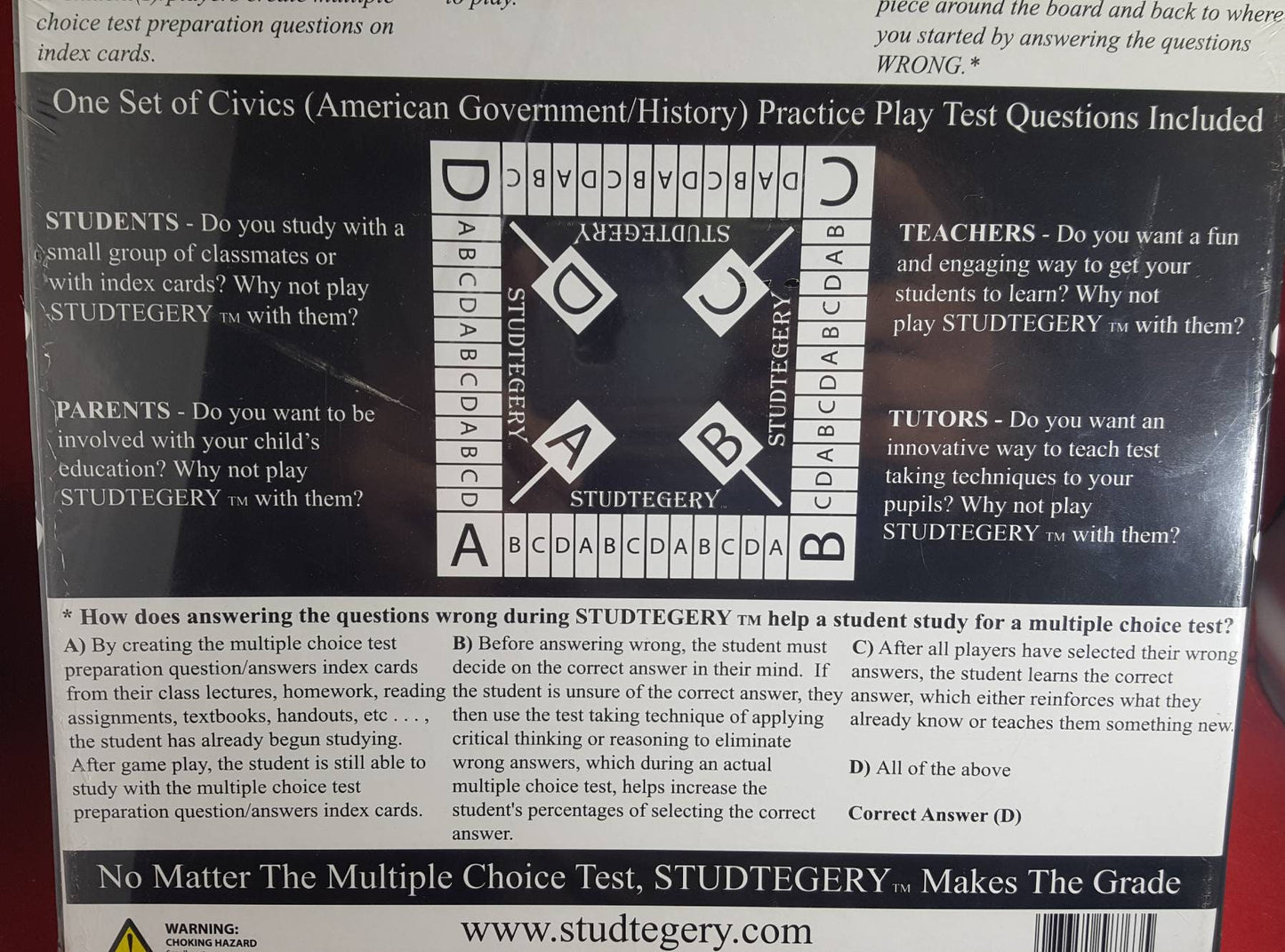 Studtegery: The test preparation board game that combines studying with strategy. NIB