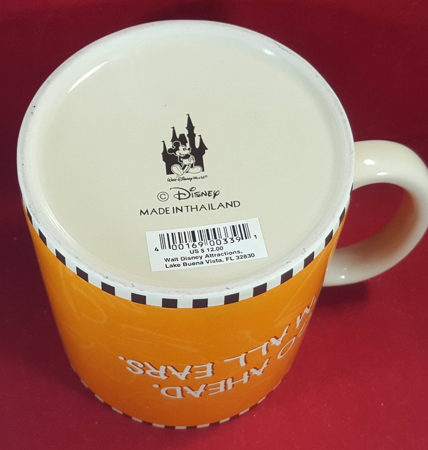 Oversized Mickey coffee mug go ahead, I'm all ears