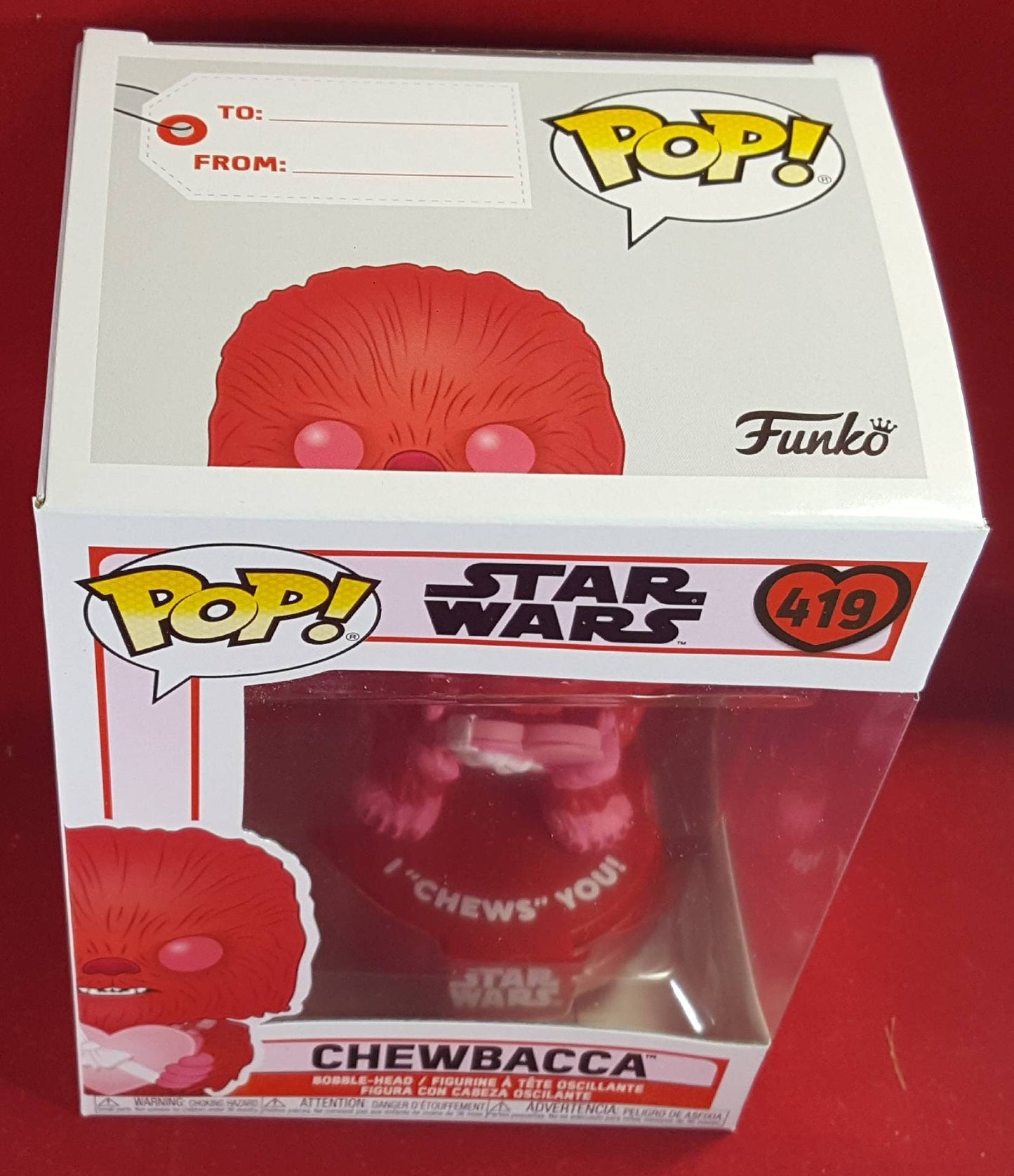 Chewbacca Valentine's Funko # 419 Star Wars Pop (nib)