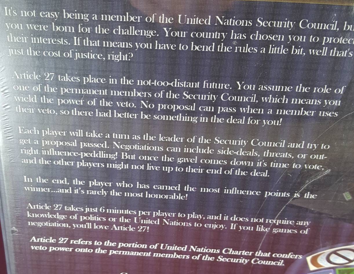 Article 27 board game (nib)