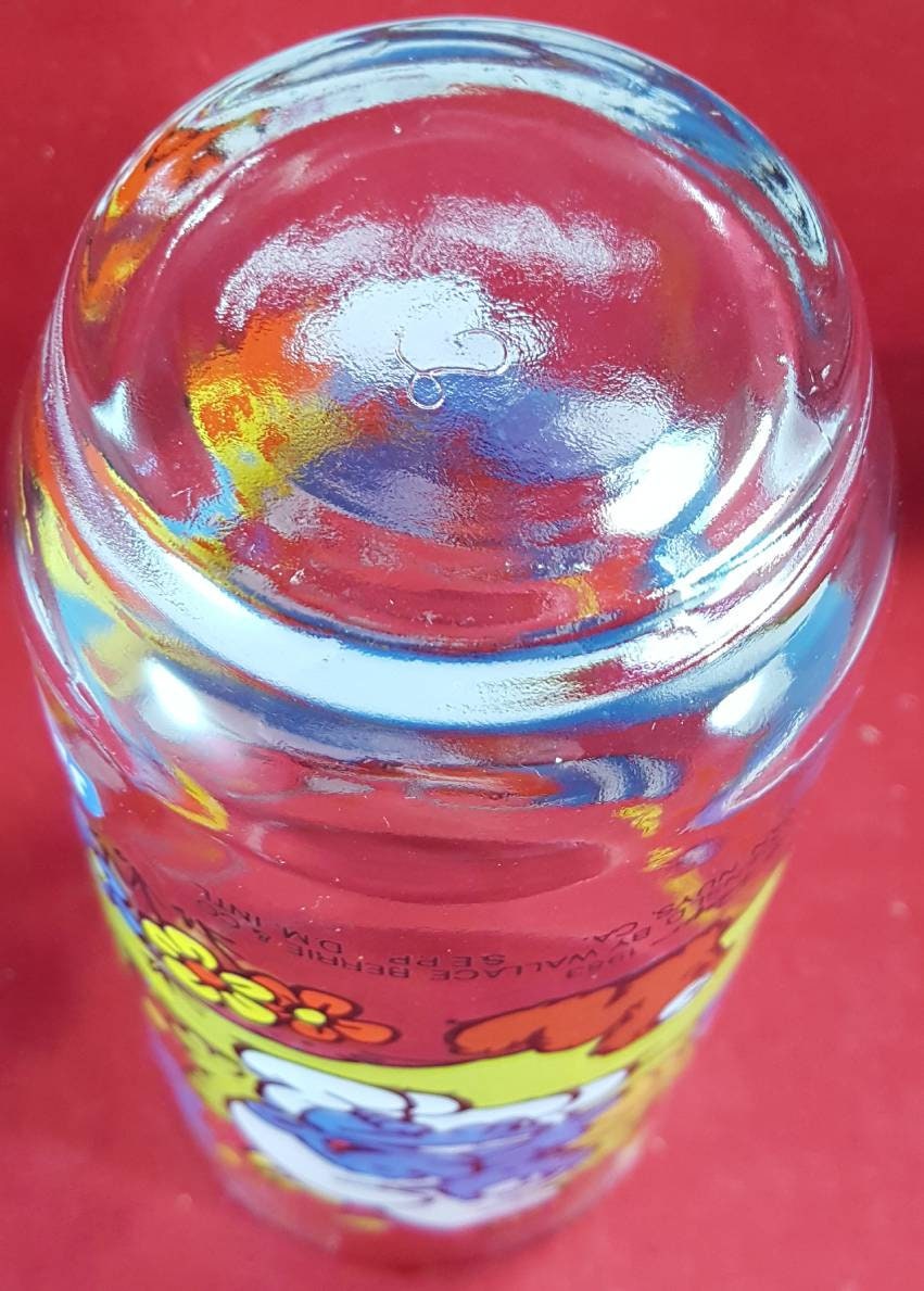 Clumsy smurf Hardees 12 ounce glass