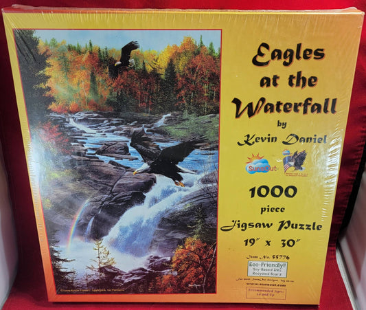 Eagles at the waterfall 1000 piece jigsaw puzzle (nib)